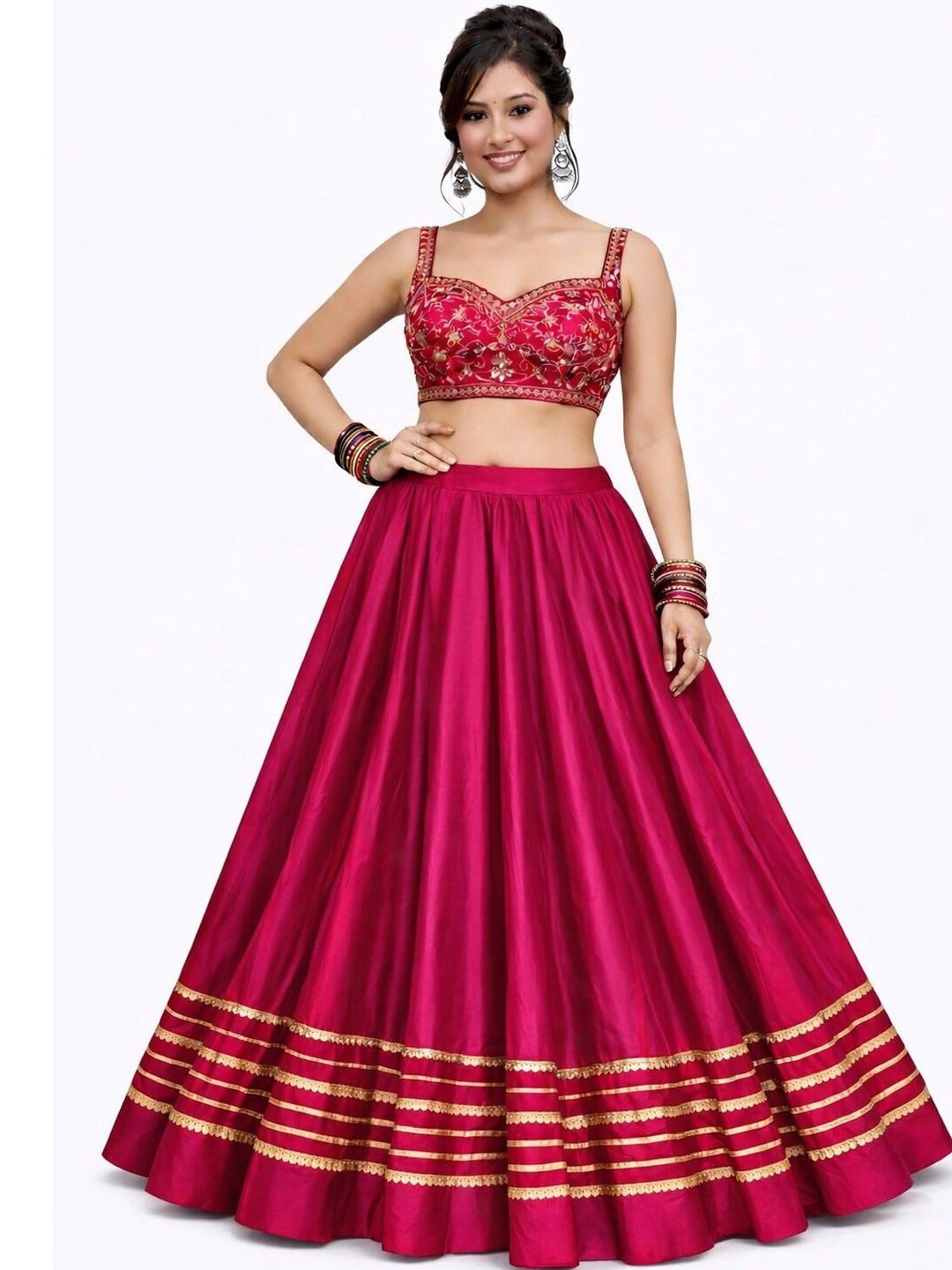 Desibutik Women Floral Maxi Flared Skirt-picture-26