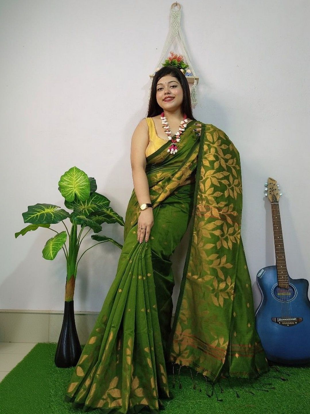 all about you Woven Design Zari Silk Cotton Handloom Saree-picture-11