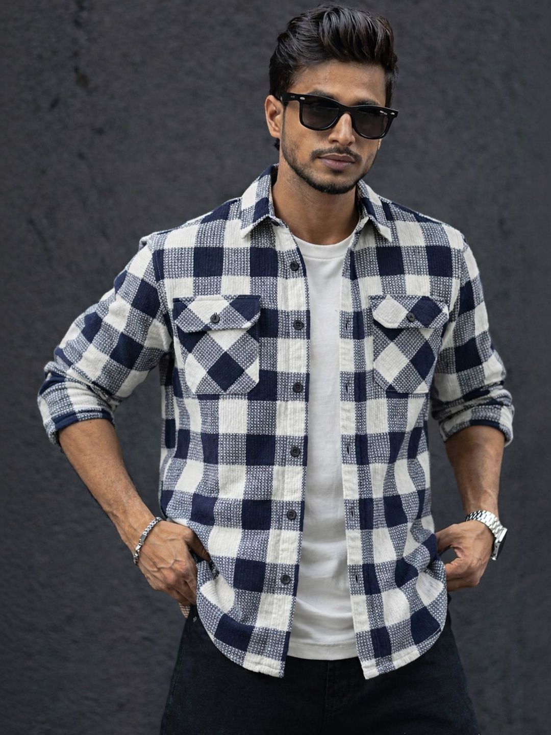 COMBRAIDED Men Checked Woven Jacket-picture-28