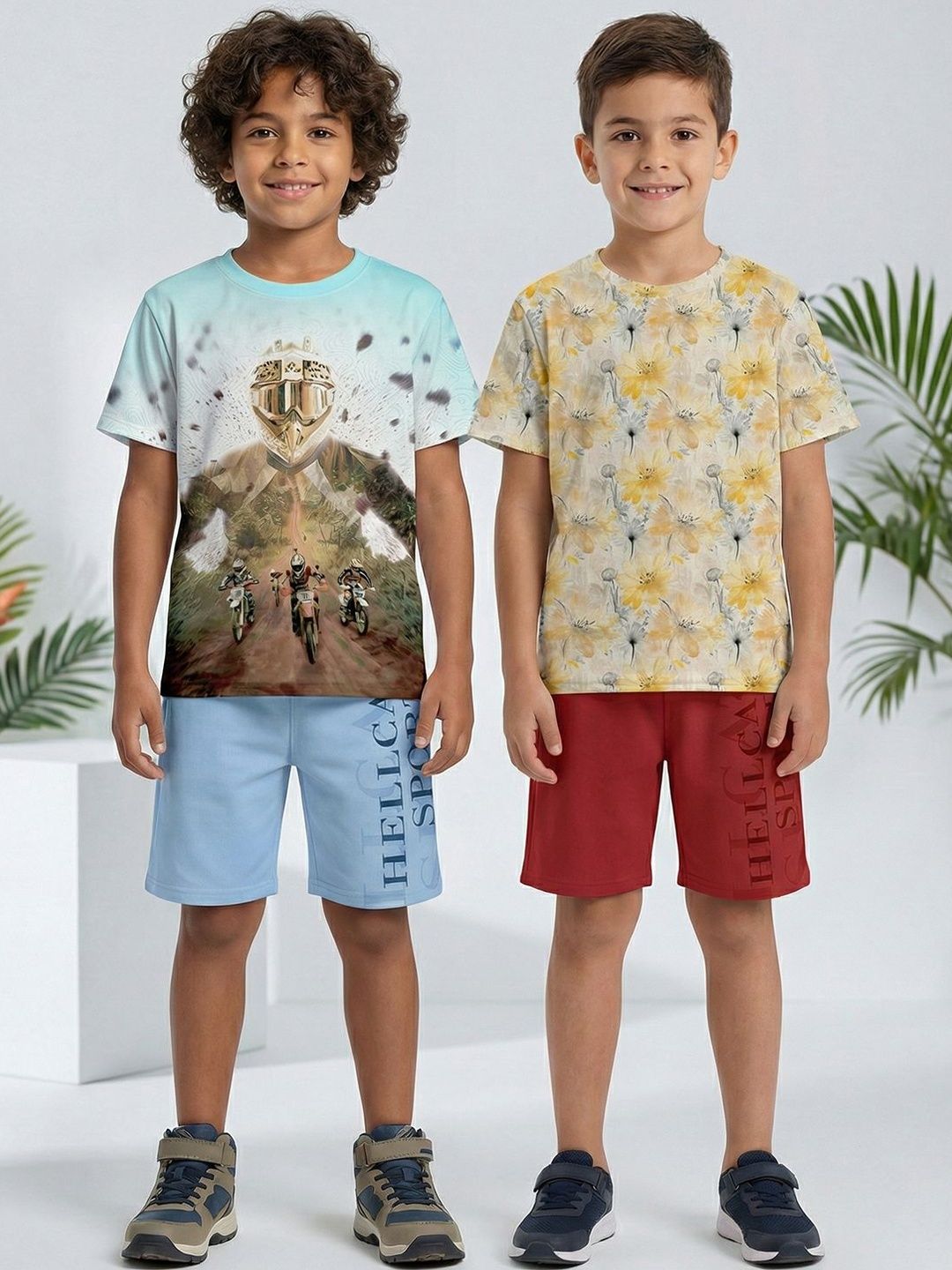 HELLCAT Boys Printed T-shirt with Shorts-image-39