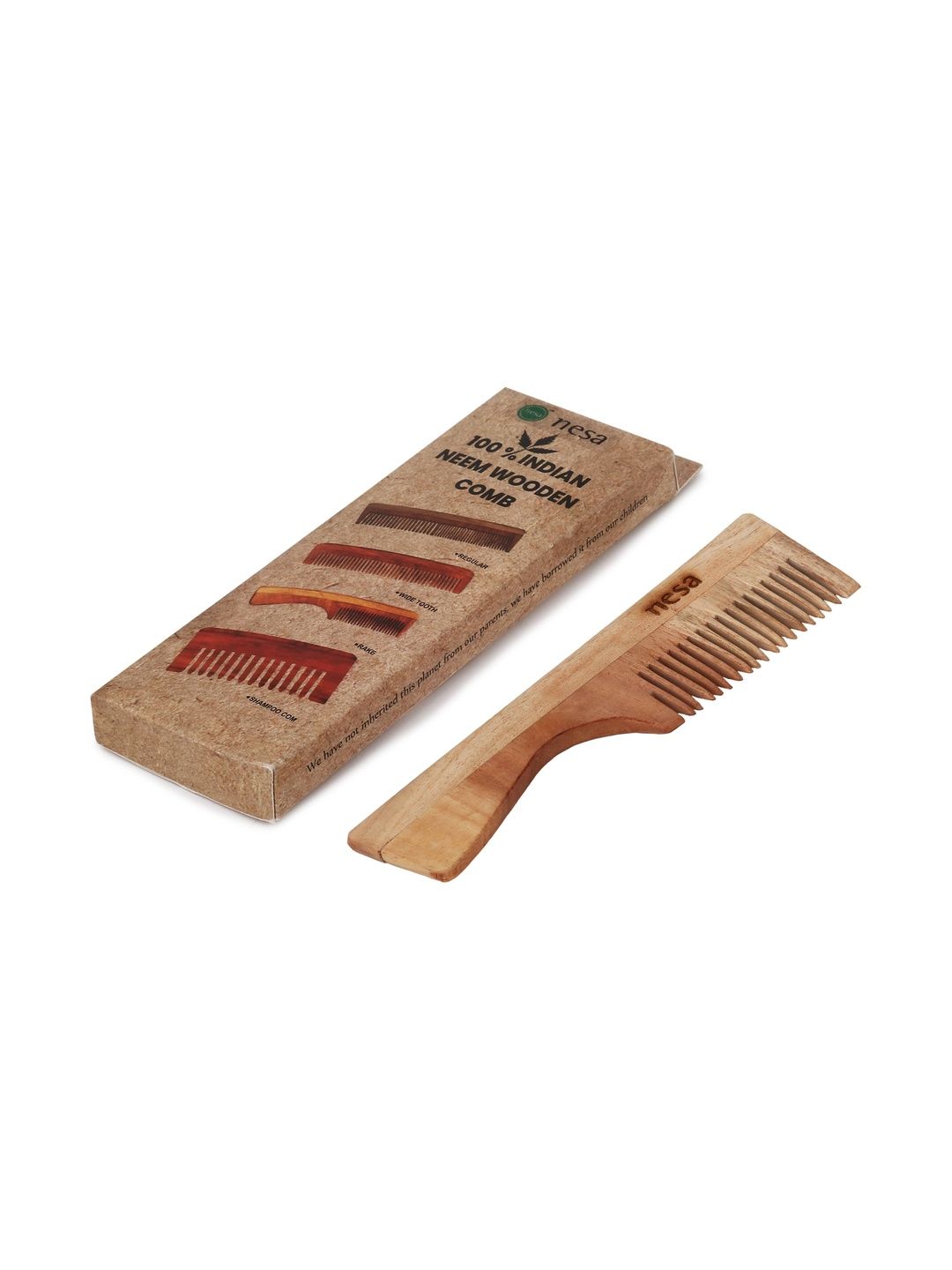 nesa Neem Wood Comb with Handle-image-2