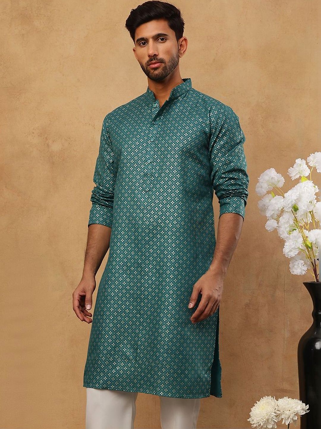 Jompers Men Floral Printed Kurta-picture-33