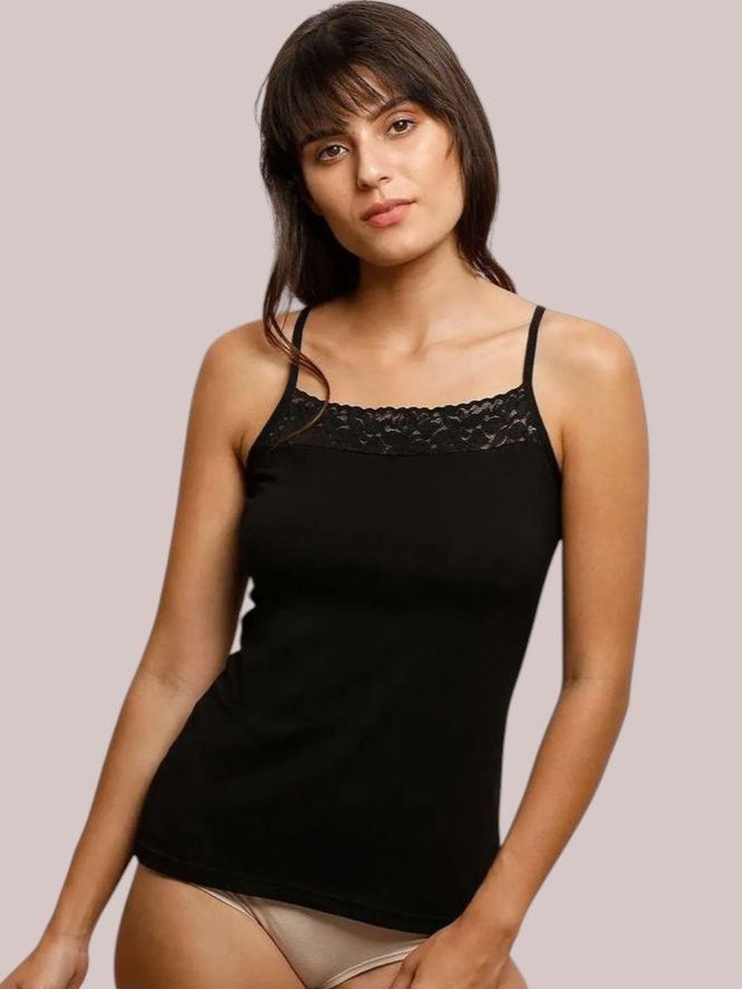 louis bayrad Women Cotton Lace Camisole Non-Padded Spaghetti Strap with Adjustable Straps-picture-49