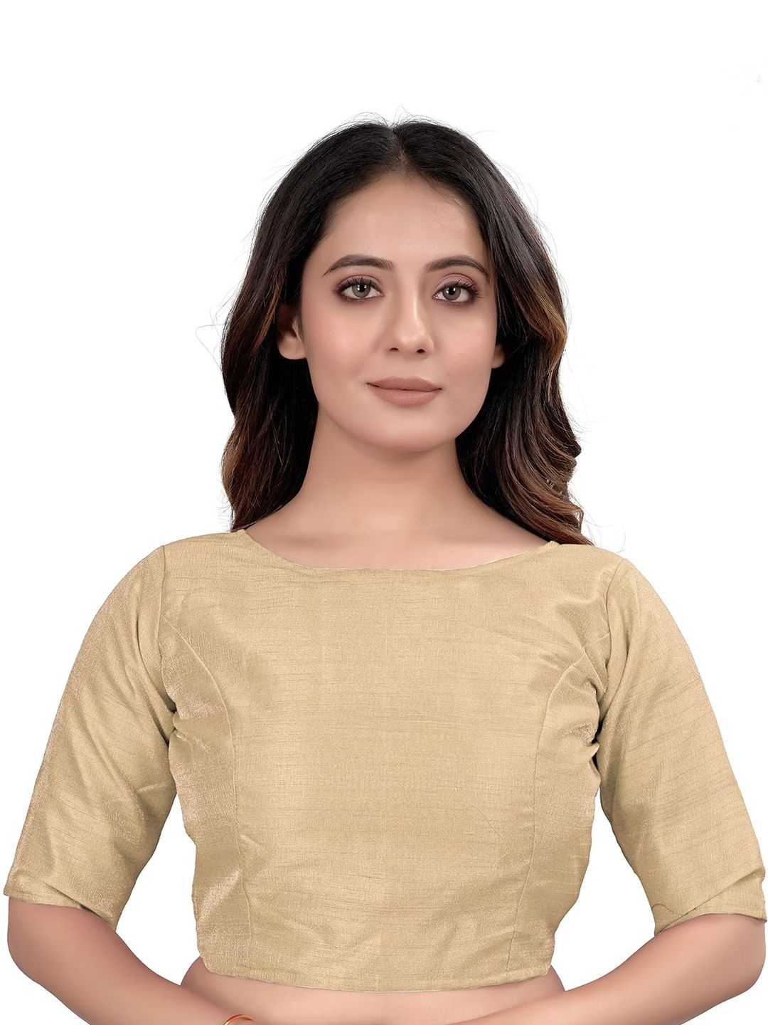 HERE&NOW Silk Solid Saree Blouse-image-32
