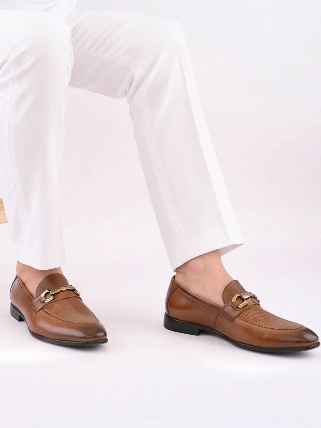 House of Pataudi Round Toe Formal Slip-On Loafers-picture-27