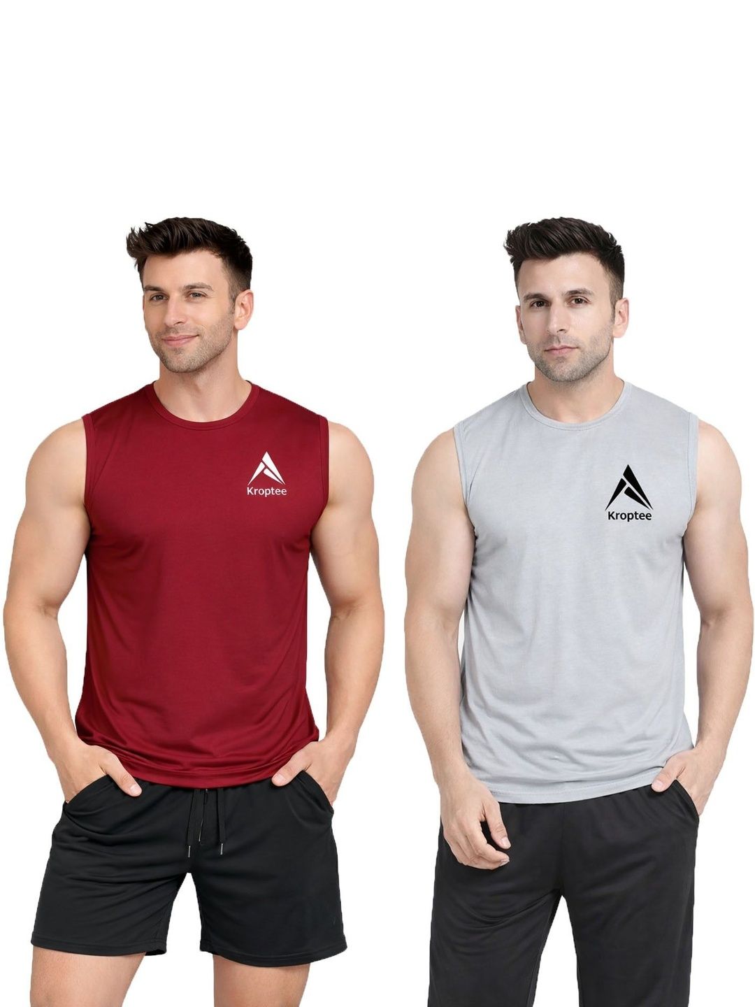 Kroptee Pack of 2 Assorted Gym Vest-picture-30