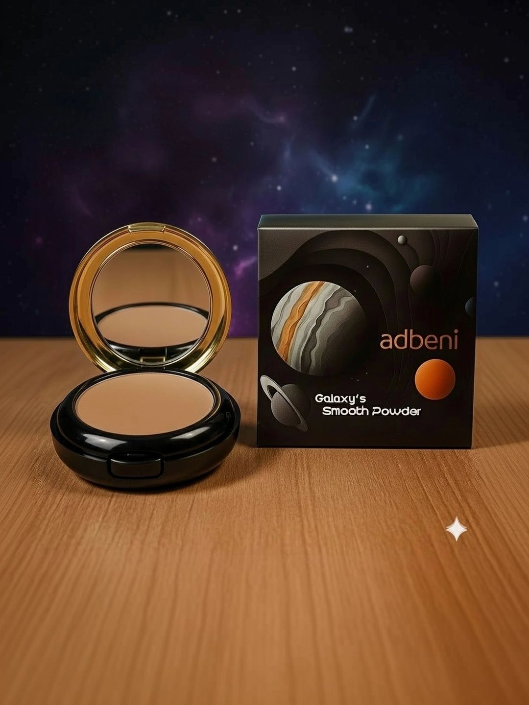 Adbeni Galaxy's Flawless Matte Finish Oil Control Compact Powder - 20 g - Light Dark Beige-image-48