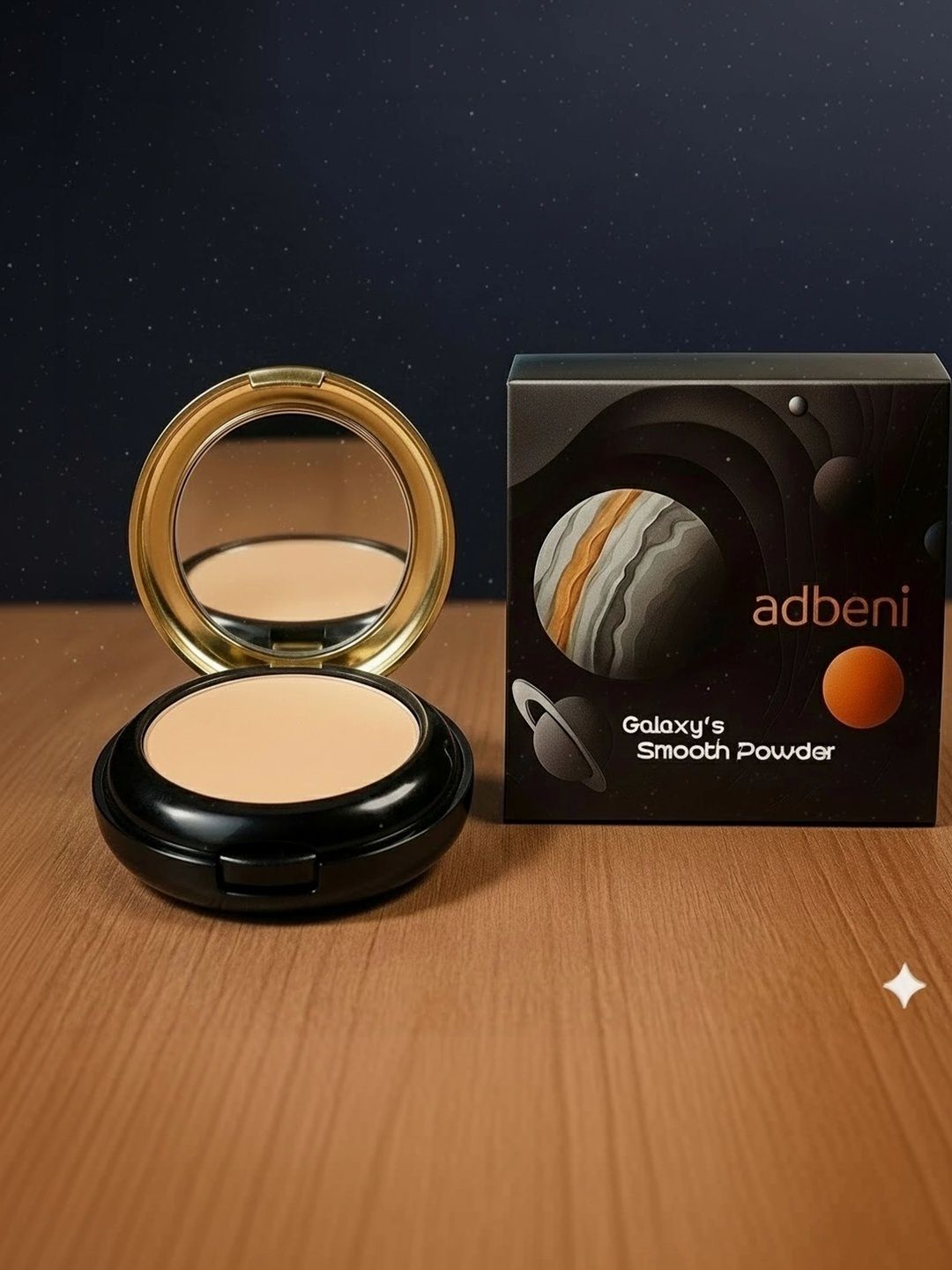 Adbeni Galaxy's Flawless Matte Finish Oil Control Compact Powder - 20 g - Light Beige-image-38