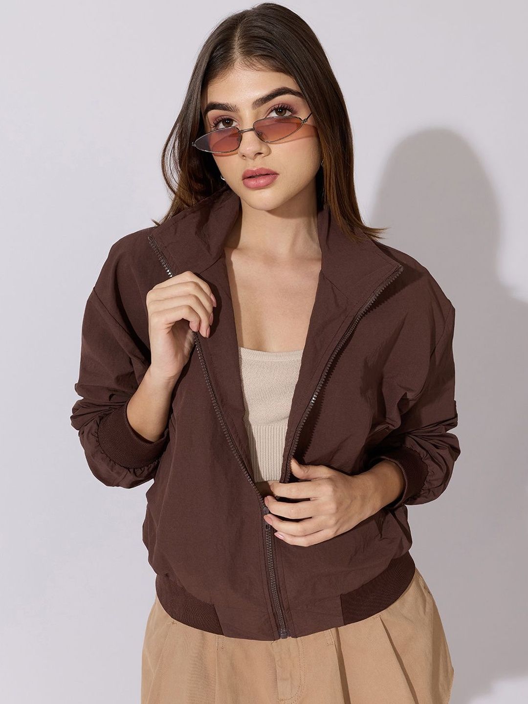 SHOWOFFFF Women Lightweight Long Sleeves Bomber Jacket-image-31