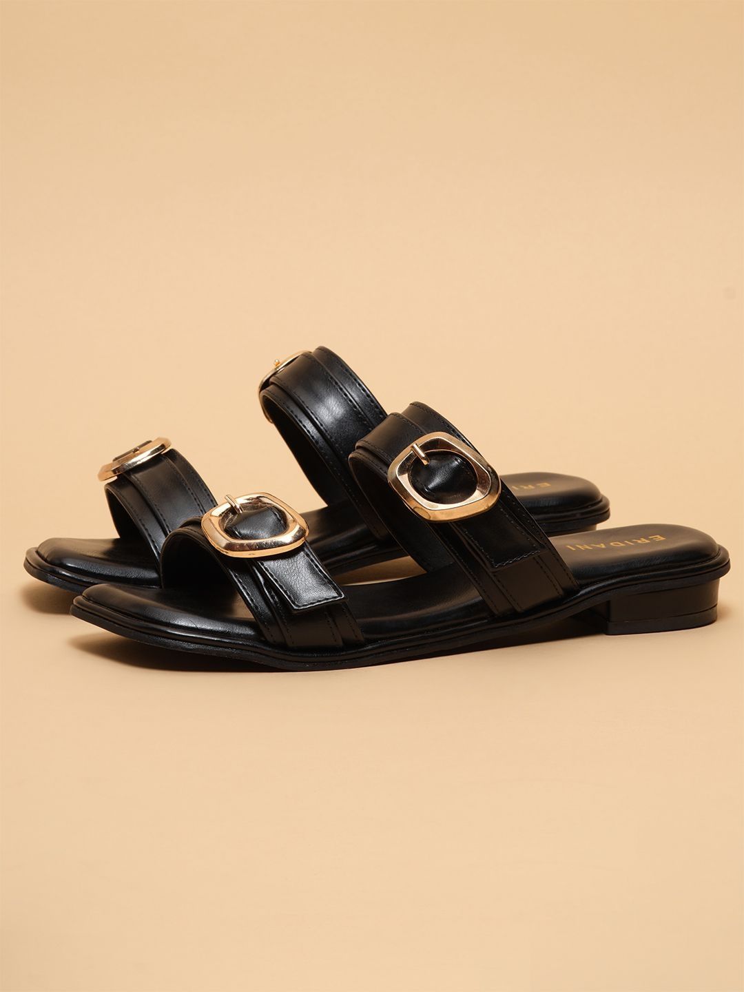 ERIDANI Women Embellished Open Toe Flats with Buckles-image-23