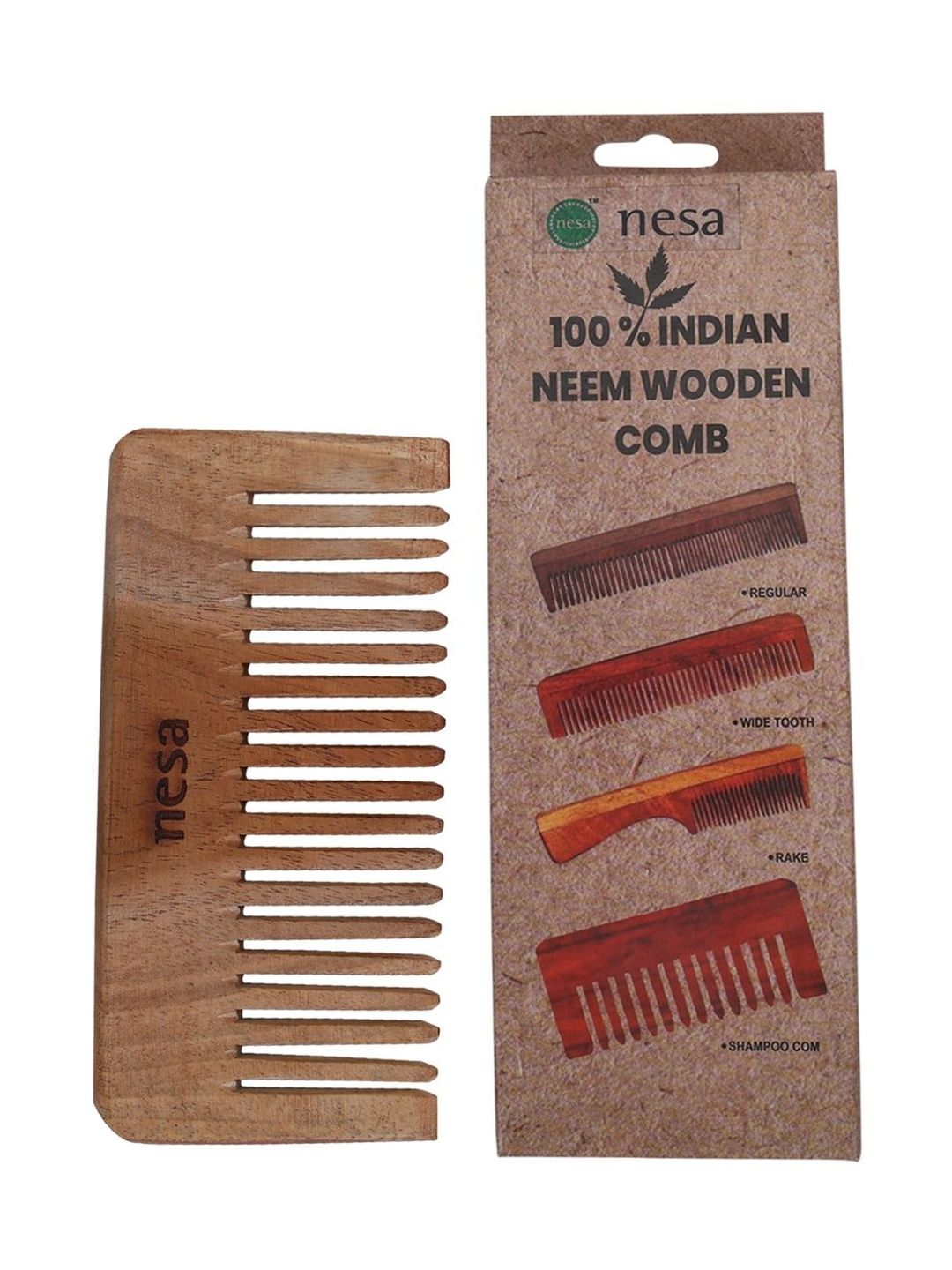 nesa Neem Wood Wide Tooth Comb-picture-22