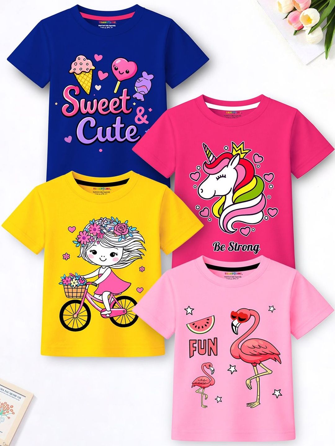 YK X Trampoline Girls Multi Cotton Tshirts-picture-38