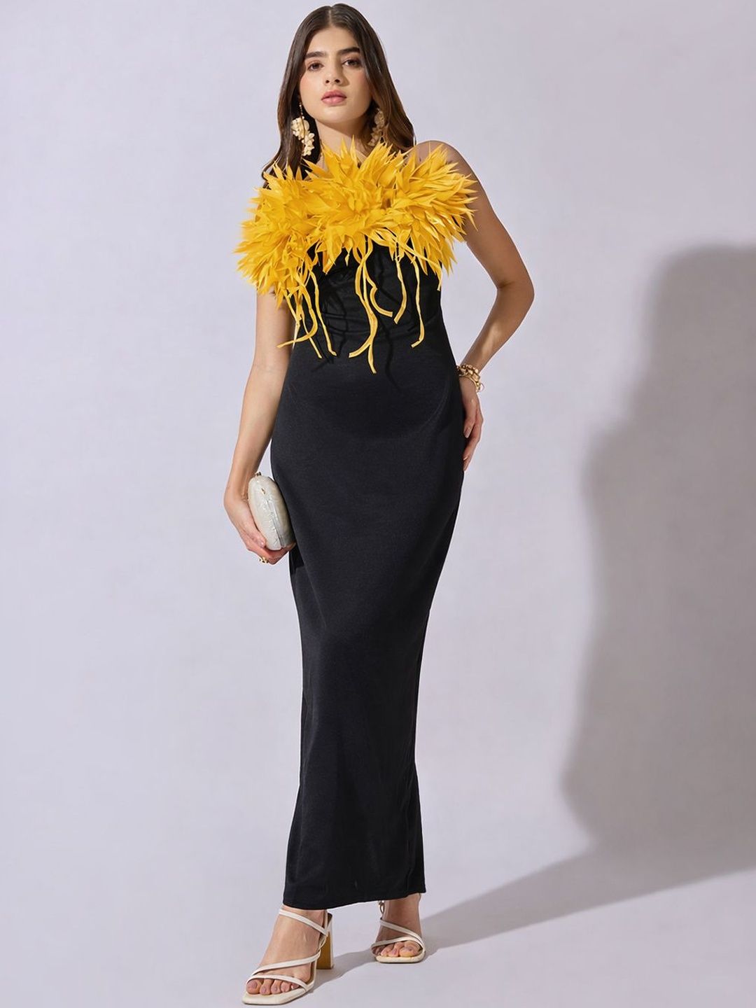 SHOWOFFFF Net Sheath Maxi Dress-image-28