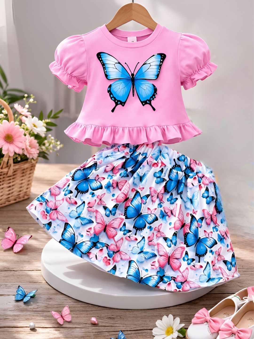 PY PINKYOU Girls Printed T-shirt with Skirt-picture-18