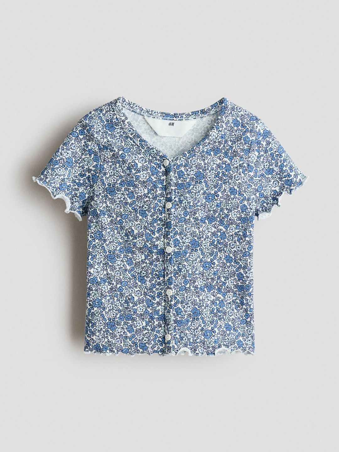 H&M Button-Detail Ribbed Top