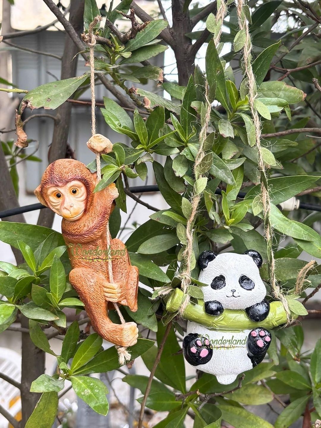 Wonderland Brown 2-Pcs Hanging Panda & Monkey-image-30