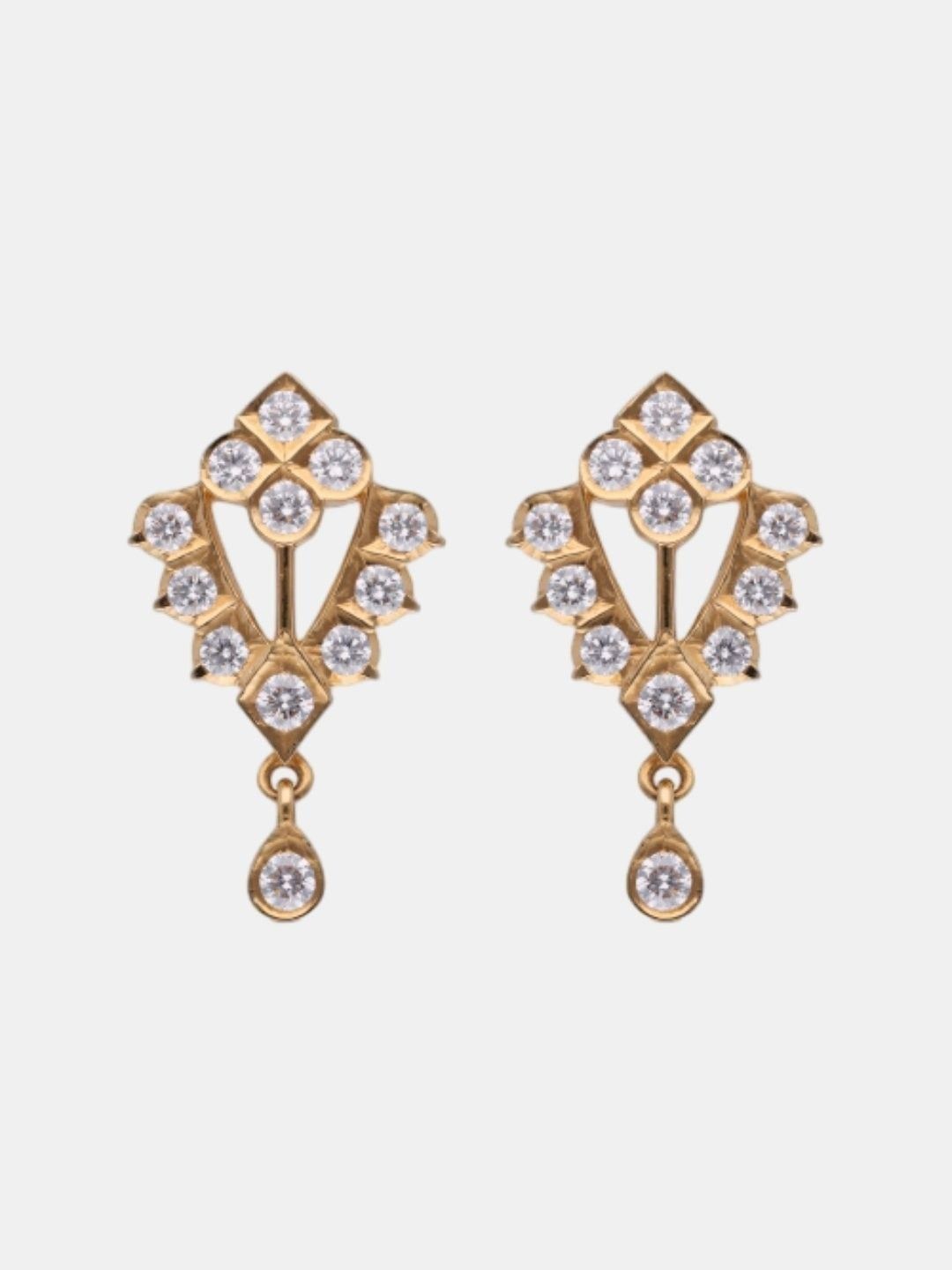 C KRISHNIAH CHETTY JEWELLERS PVT LTD 22KT Gold Diamond Studded Earrings- 5.88g-picture-40