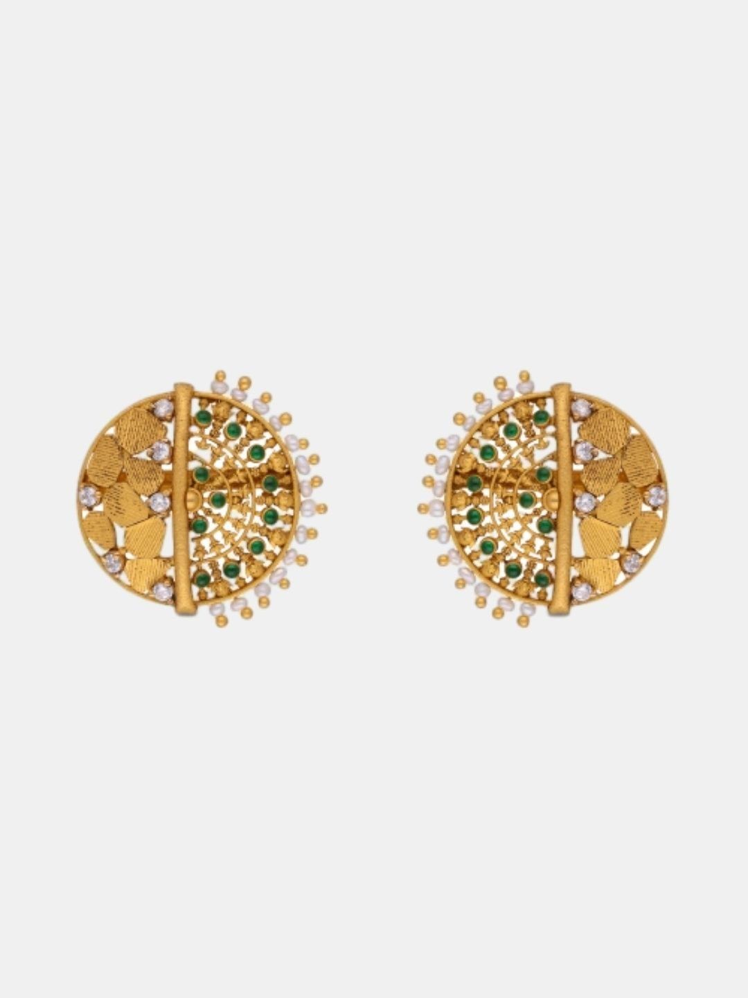 C KRISHNIAH CHETTY JEWELLERS PVT LTD 22KT Zircon Studded Gold Studs- 8.04 g-picture-24