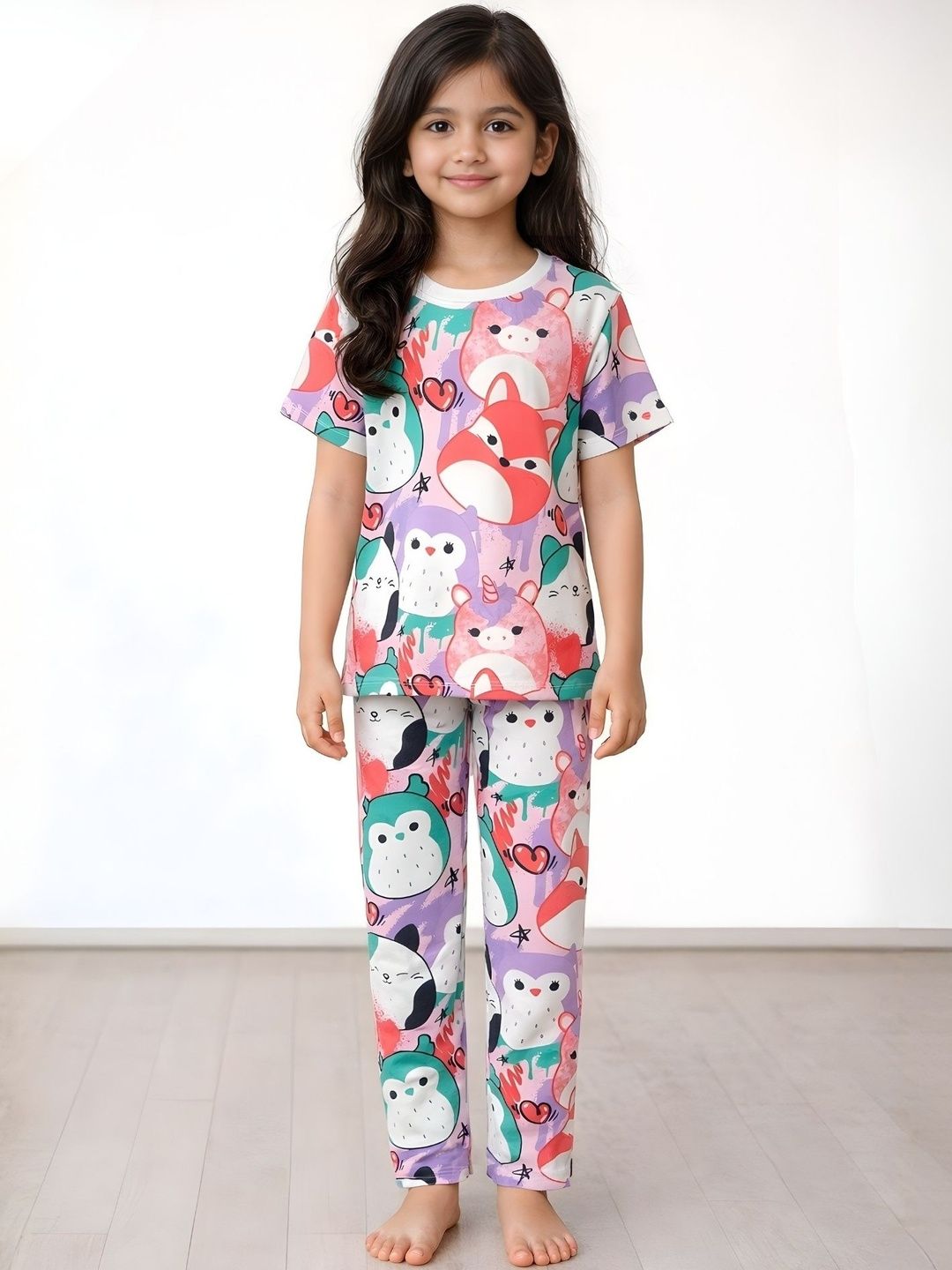 Anthrilo Girls Striped Night suit-picture-32