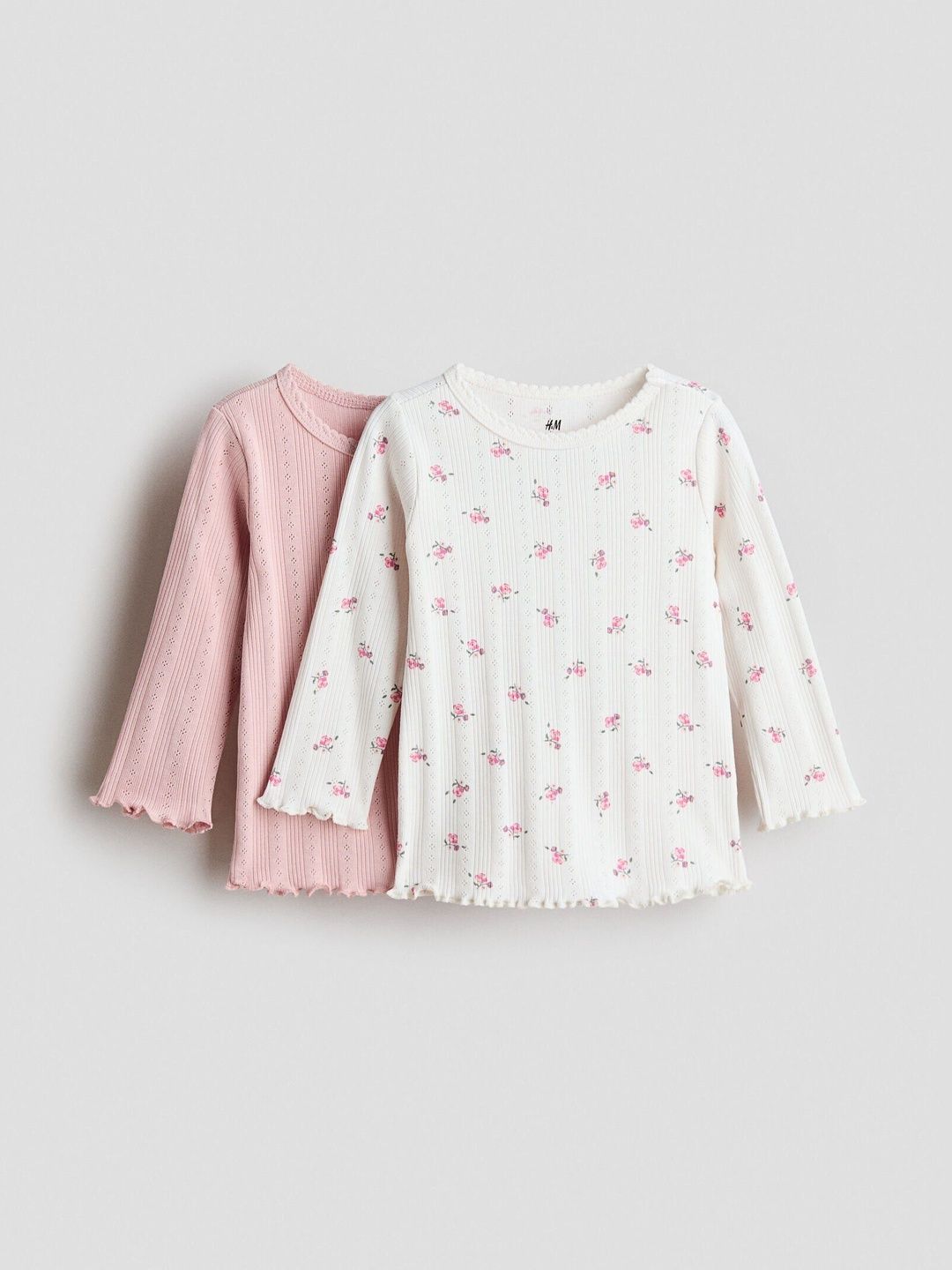 H&M 2-Pack Cotton Pointelle Tops
