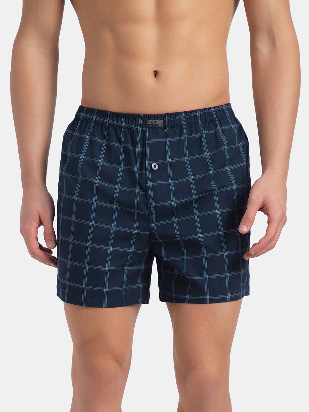Jockey Pack Of 2 Checked Combed Cotton Boxers-picture-40