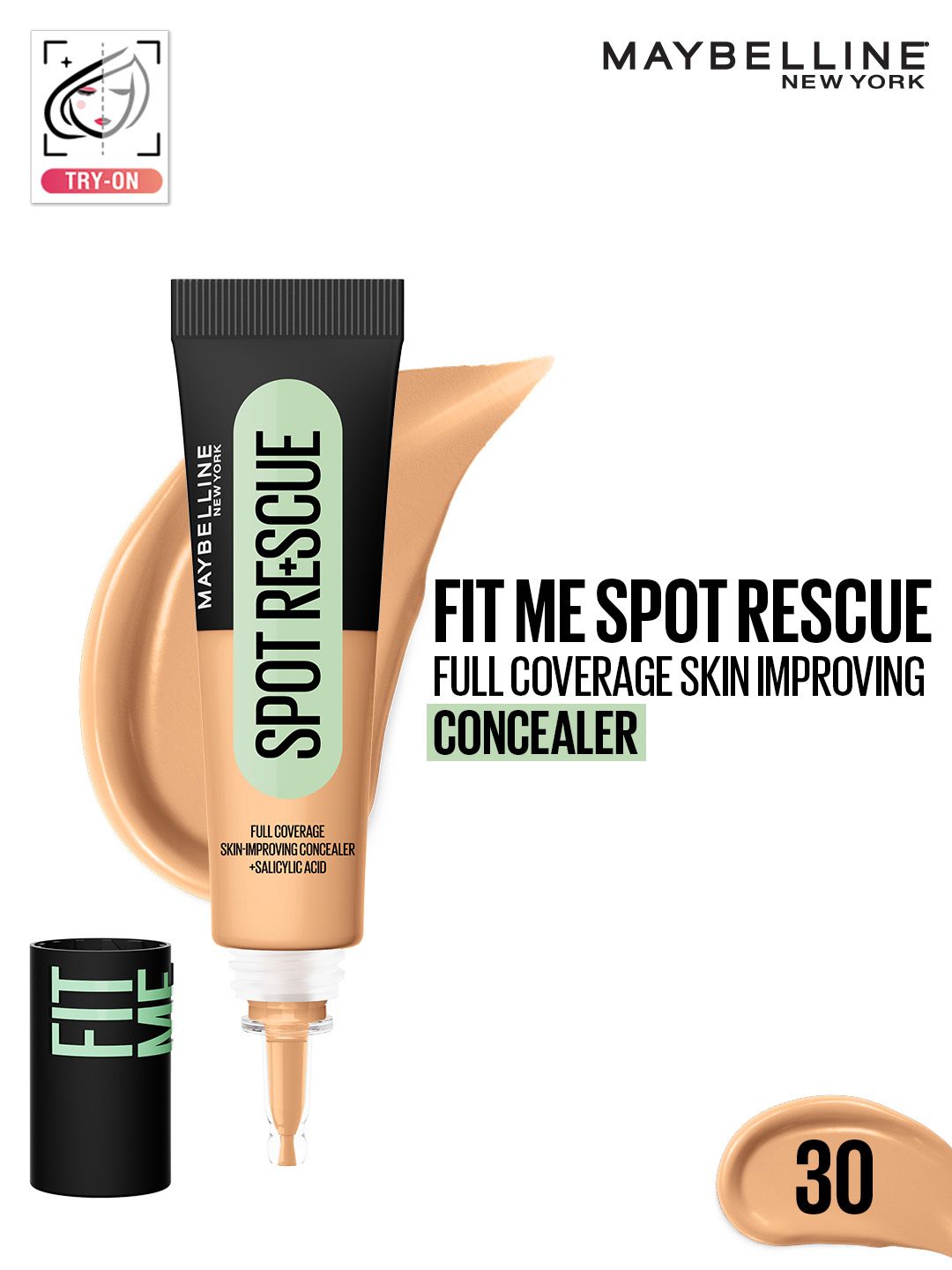 Maybelline New York Fit Me Spot Rescue Full Coverage Concealer 15ml - Acne Safe - Shade 30-picture-24