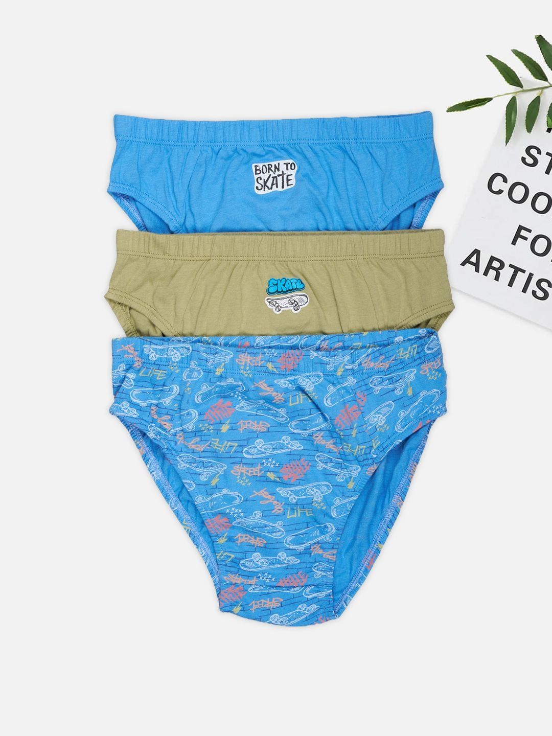 Pantaloons Junior Boys Pack of 3 Printed Assorted Cotton Core M-picture-29