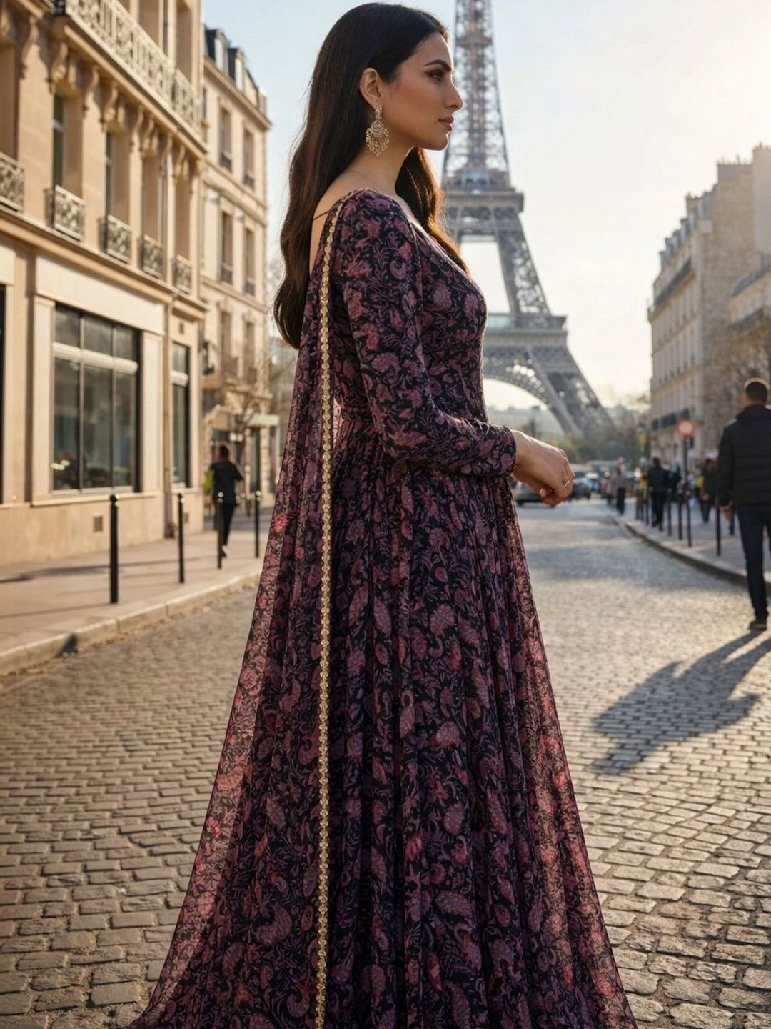 Femvy Women Printed Crepe Anarkali Kurta-picture-52