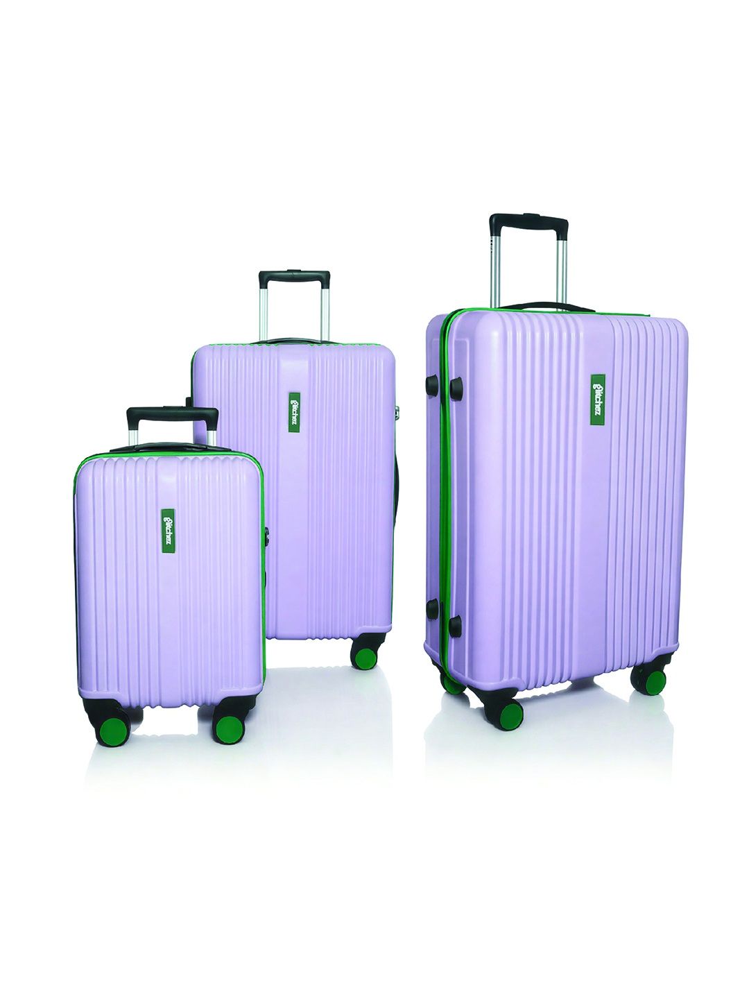 glitchez Set Of 3 Textured Hard Trolley Suitcase in Cabin, Medium & Large- 169L-picture-36