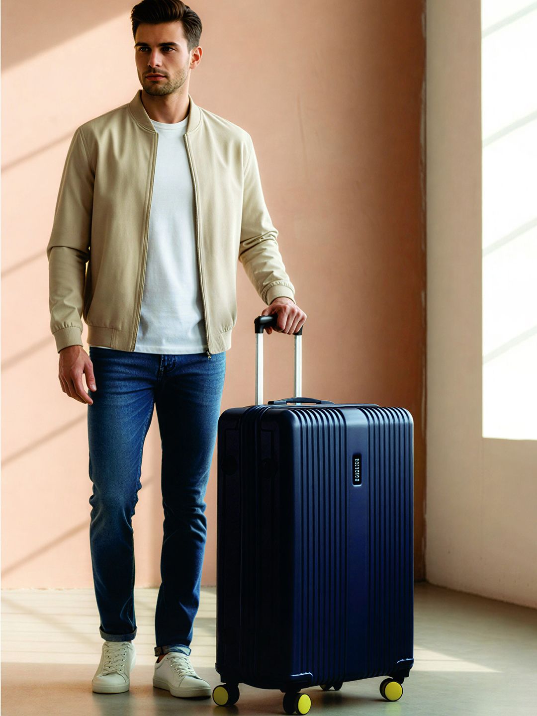Roadster Textured Hard Large Trolley Suitcase- 91L-image-45