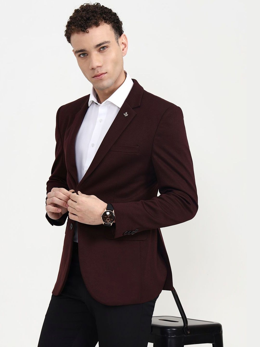 Greenfibre Notched Lapel Single-Breasted Formal Blazers-picture-34