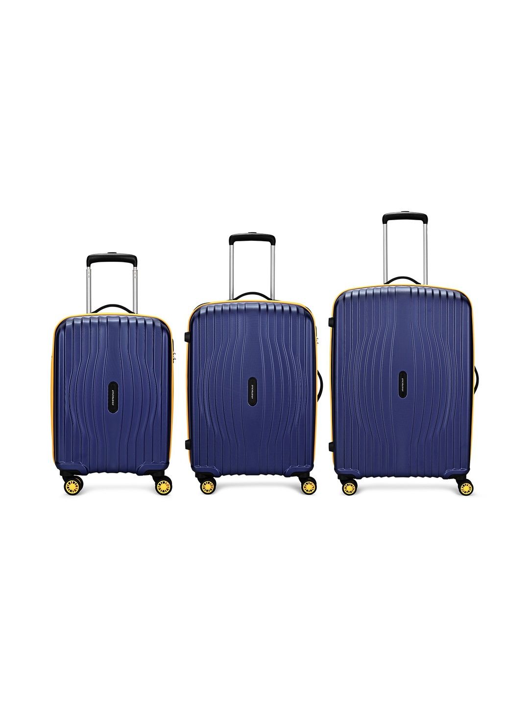 Aristocrat Set of 3 Textured 360-Degree Rotation Padded Trolley Bag-image-49