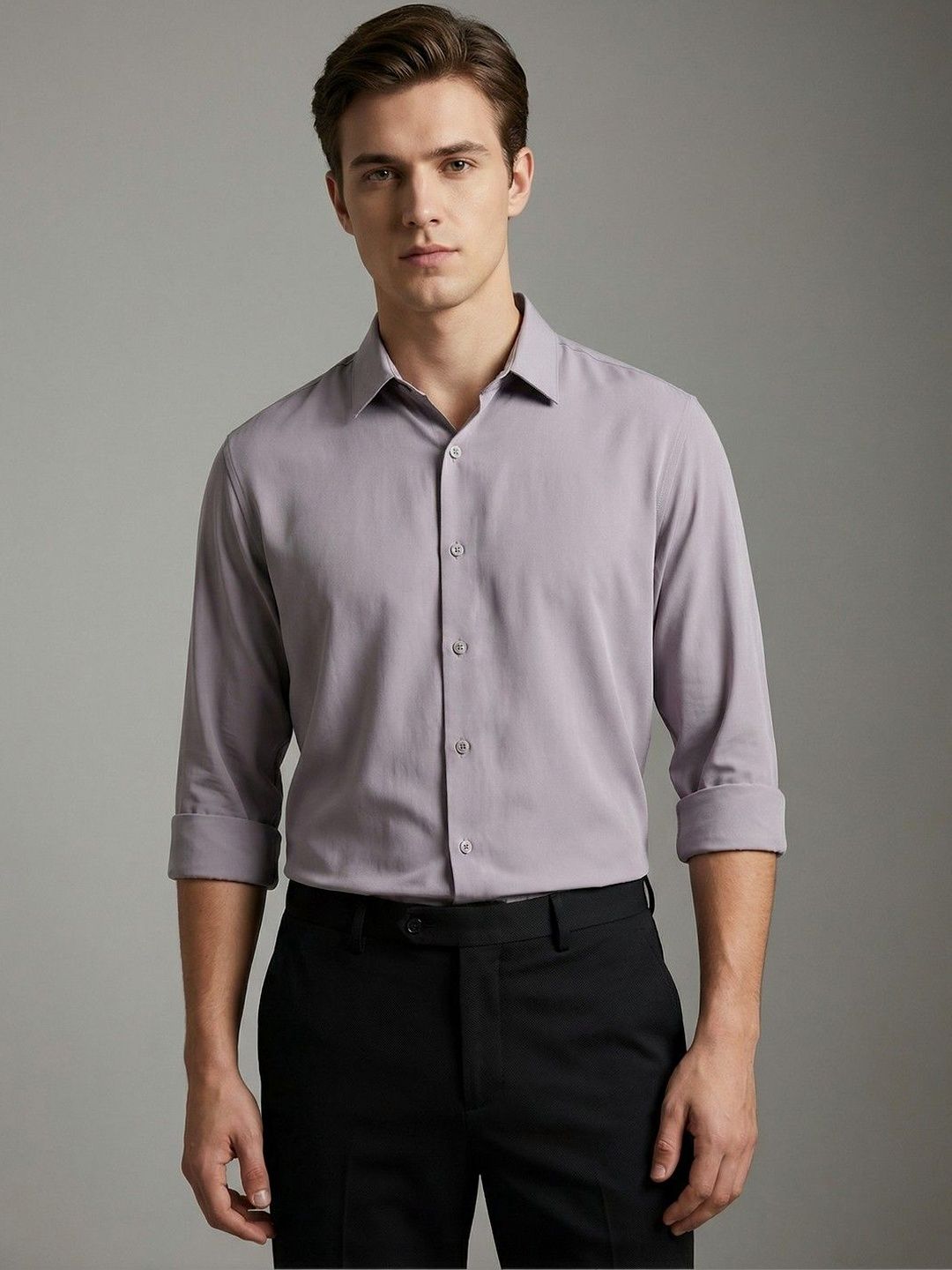 HE SPOKE Men Contemporary Tailored Fit Formal Shirt-picture-11