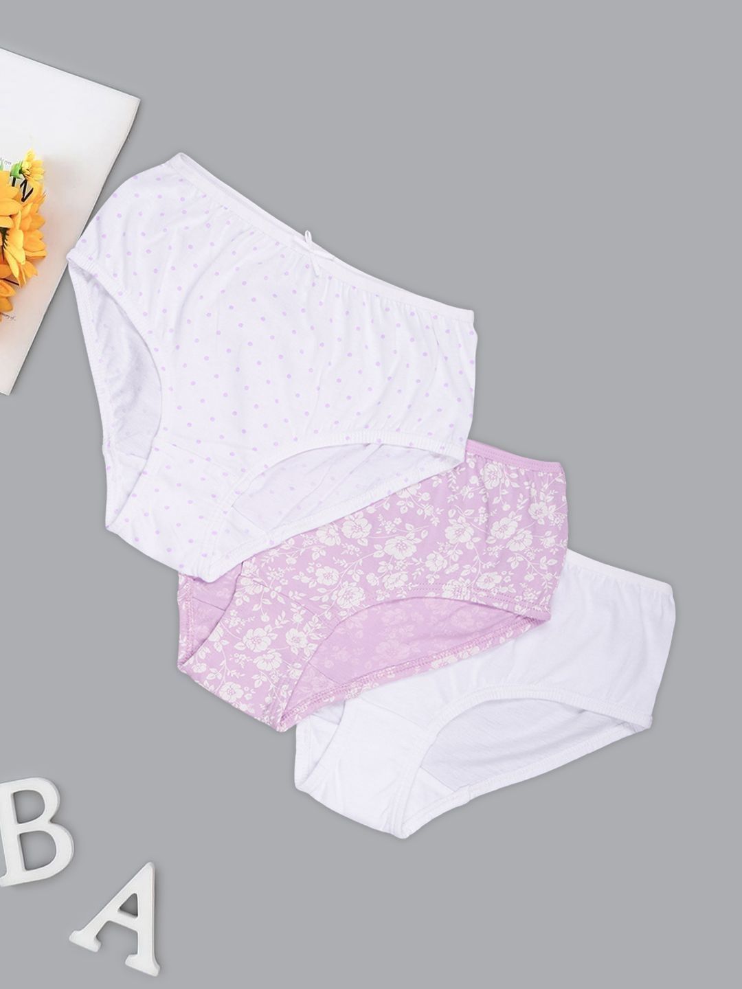 Pantaloons Junior Girls Pack of 3 Printed Assorted Cotton Core M-picture-32