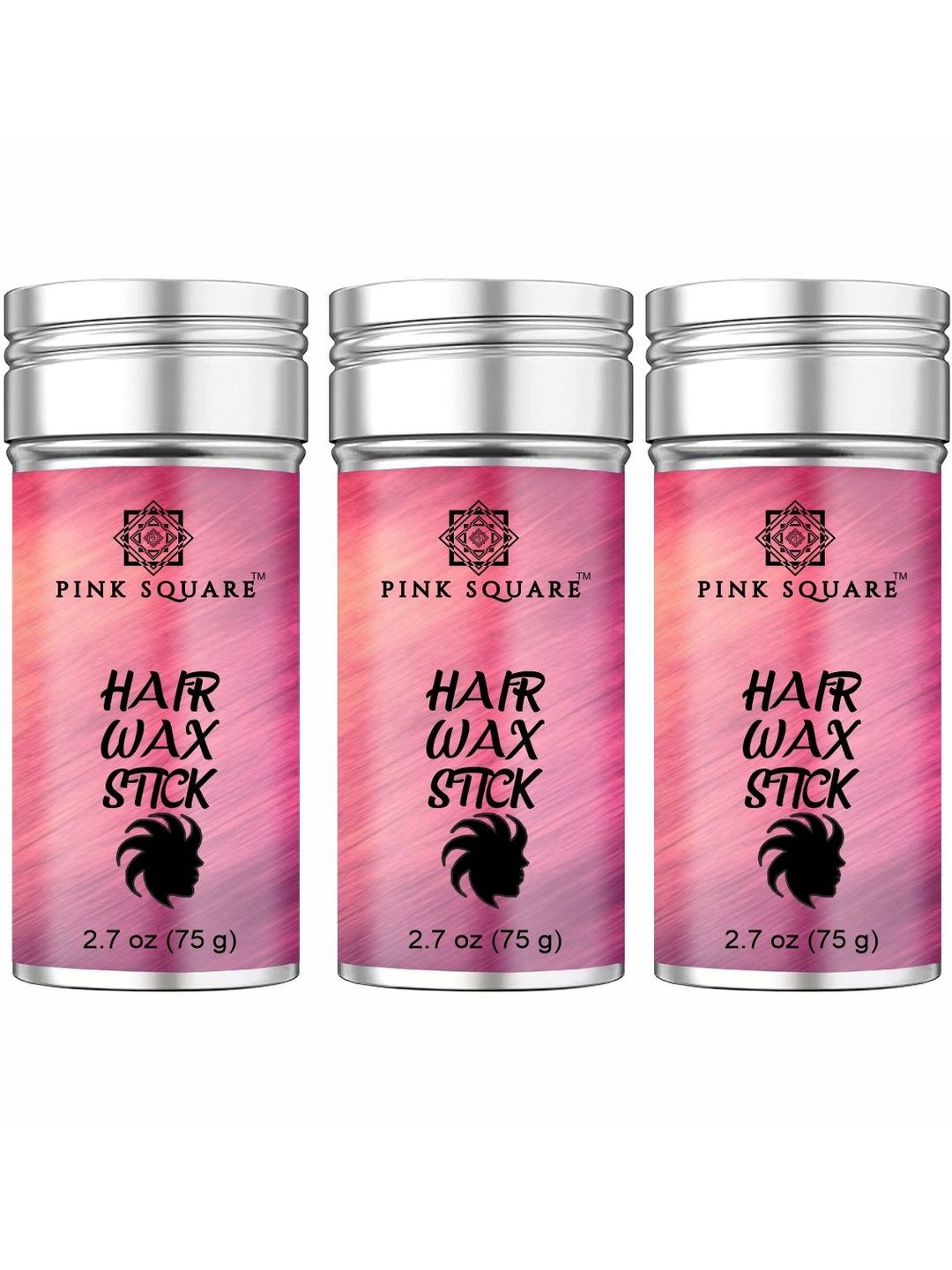 Pink Square Set Of 3 Hair Wax Stick With Jojoba & Argan Oil - 75 g Each-image-47