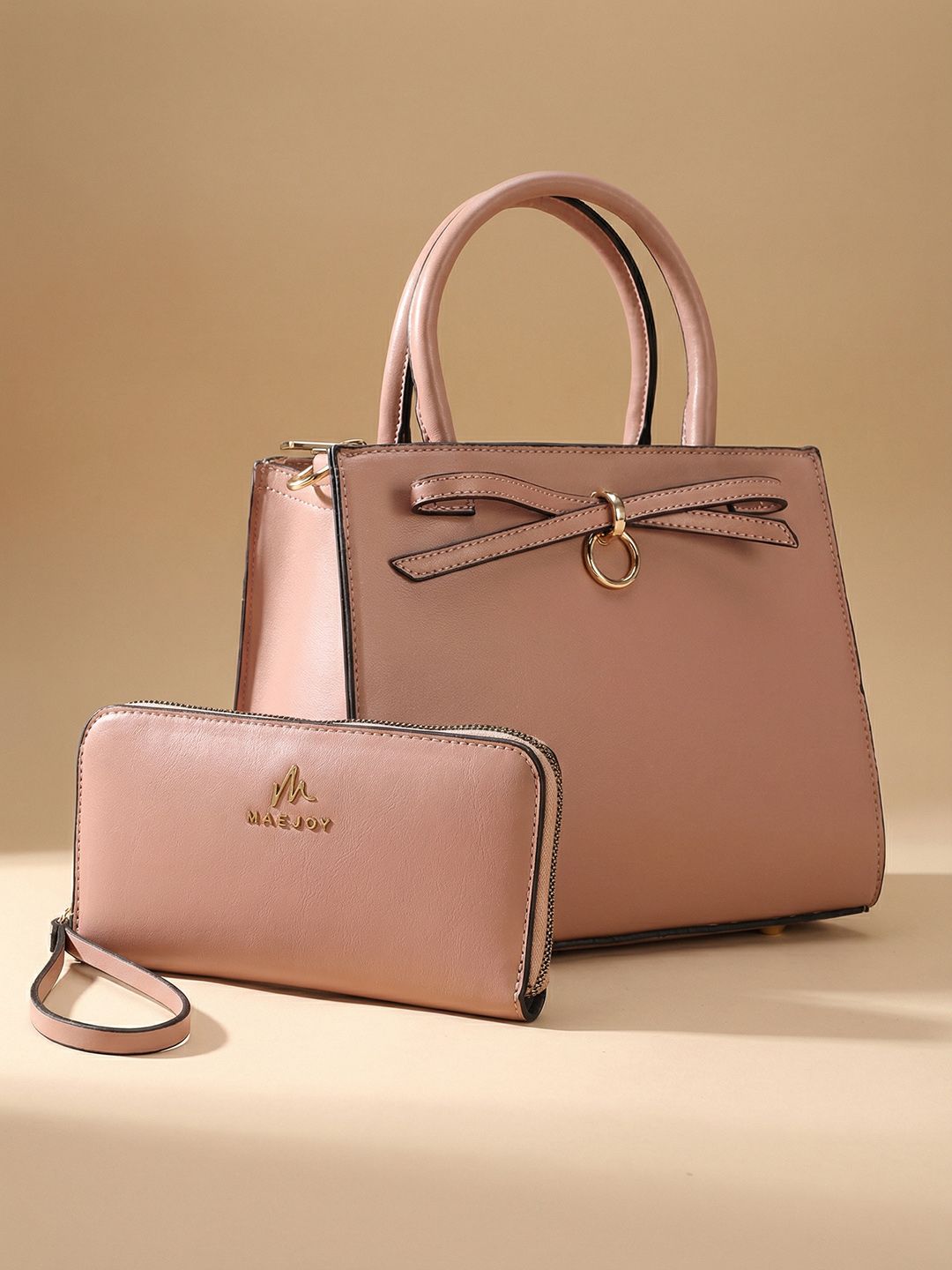 MAEJOY Women Nude Solid Bow Detail Handheld Bag with Wallet-picture-10