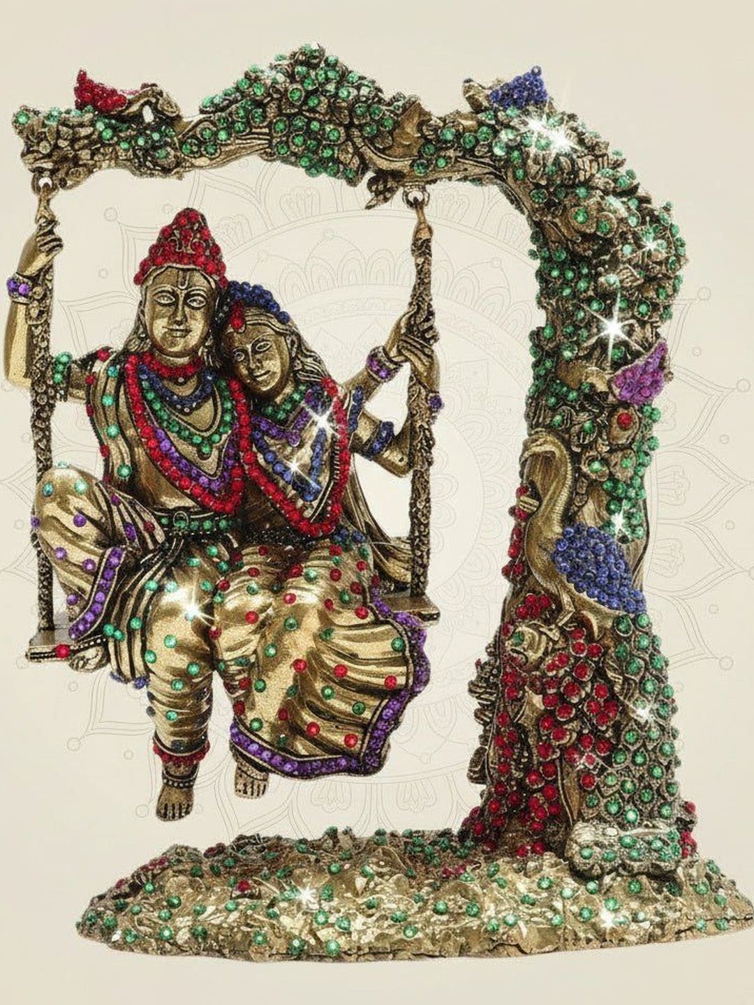 Luxeartisanship Rajna Idols Multi Brass Antique Finish Handcrafted Showpieces 8.5 Inch-image-42