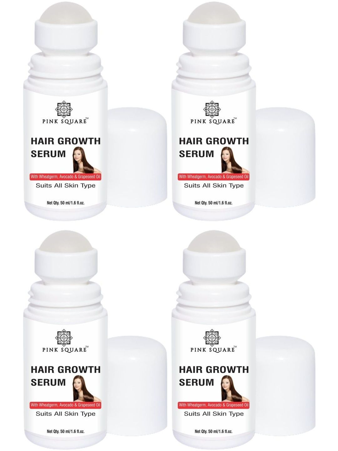 Pink Square Set Of 4 Hair Growth Serum - 50 ml Each-image-45