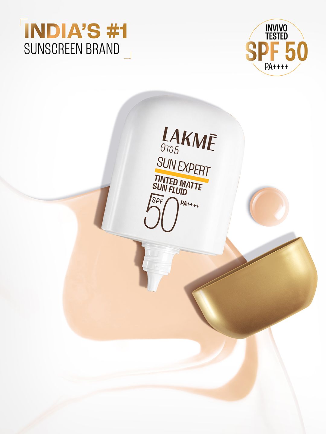 Lakme Sun Expert Tinted Matte SPF50 Fluid Sunscreen with 1% Ceramide 50 ml - Beige-picture-18