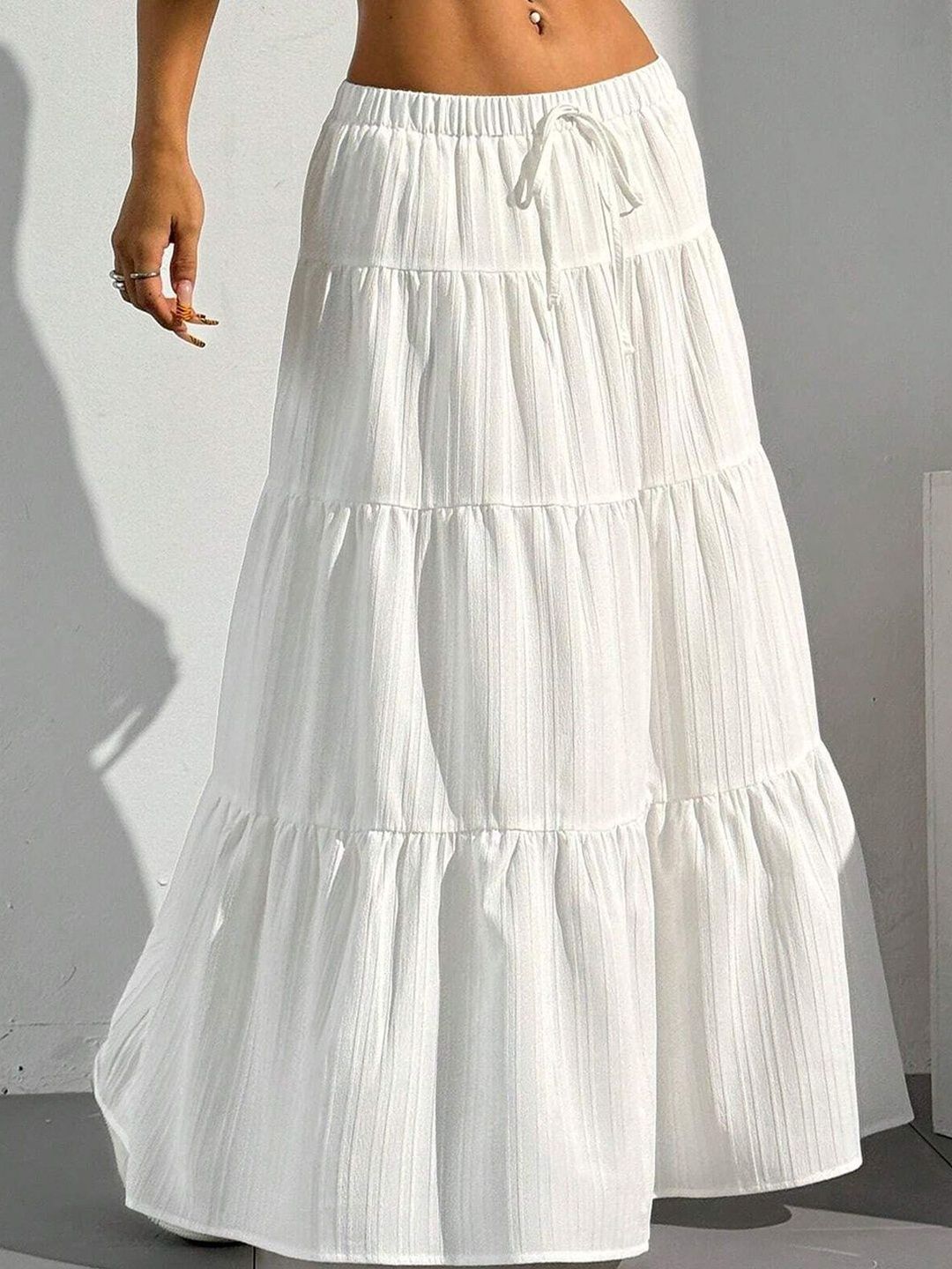 STARWORD Women Crepe Maxi A-Line Skirt-image-44