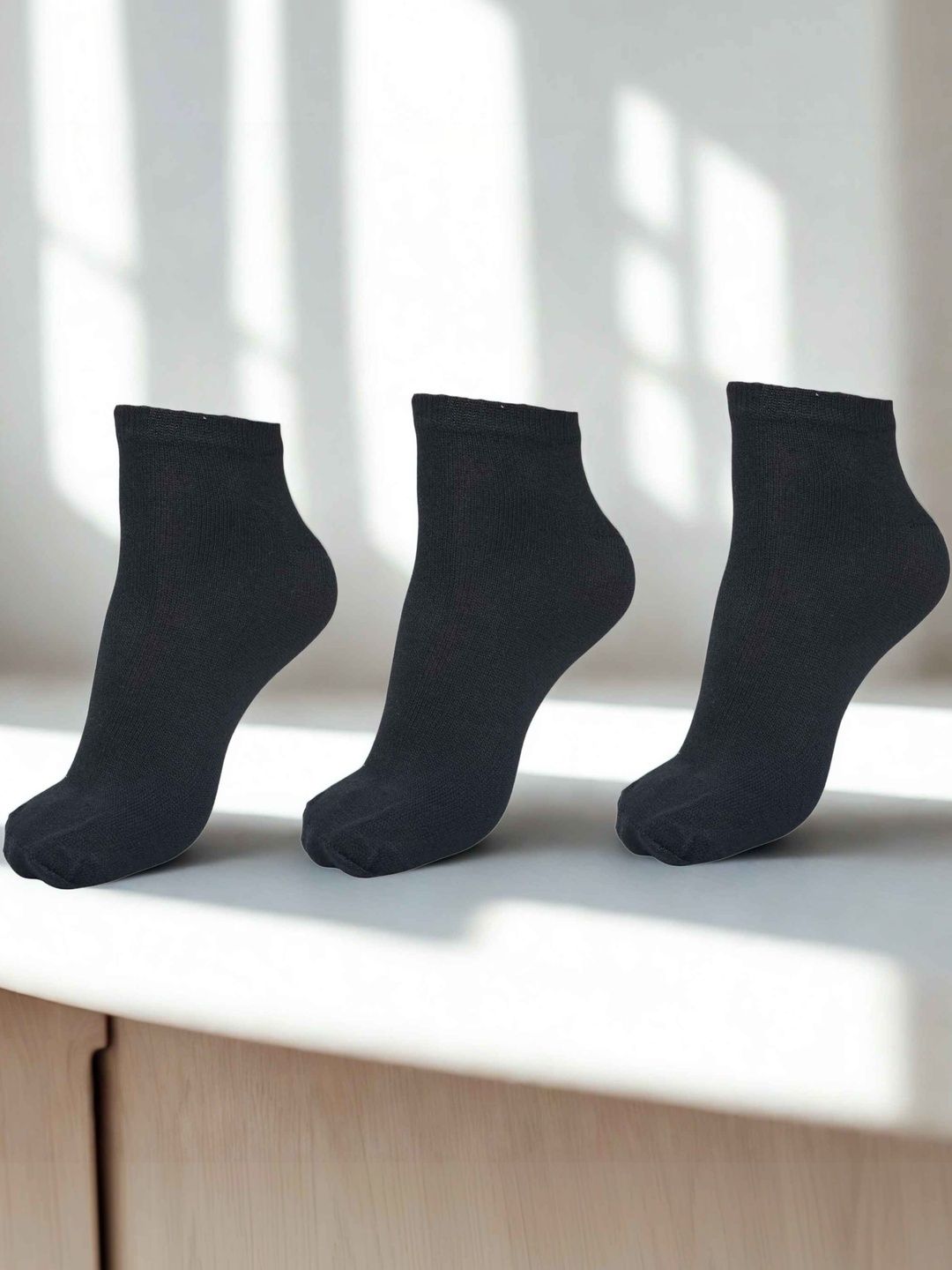 MJE Men Pack of 3 Cotton Blend Ankle Length Socks-picture-24