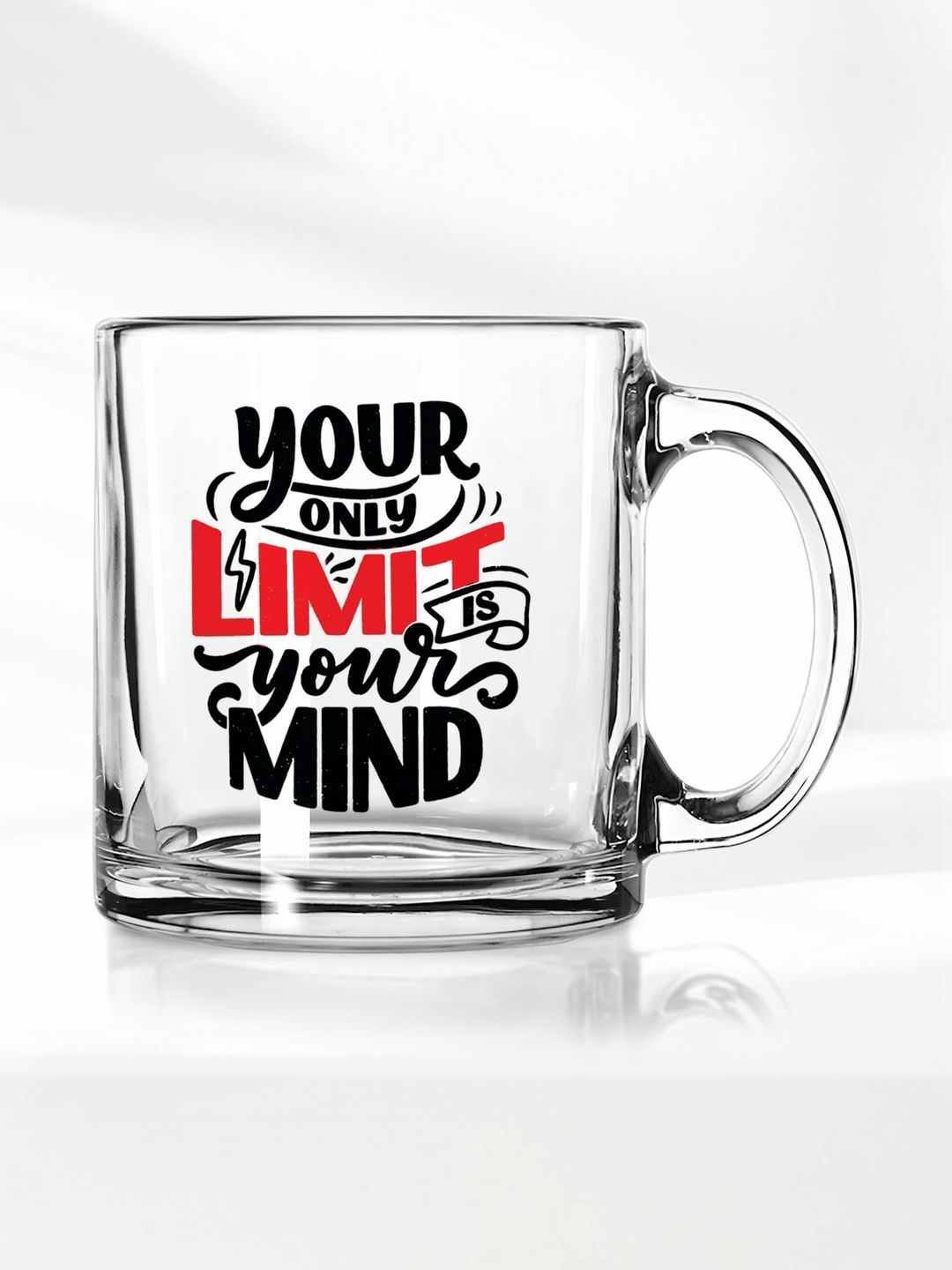 PRINT N GIFTS Text or Slogans Printed Glass Transparent Mugs Set of Cups and Mugs-image-3