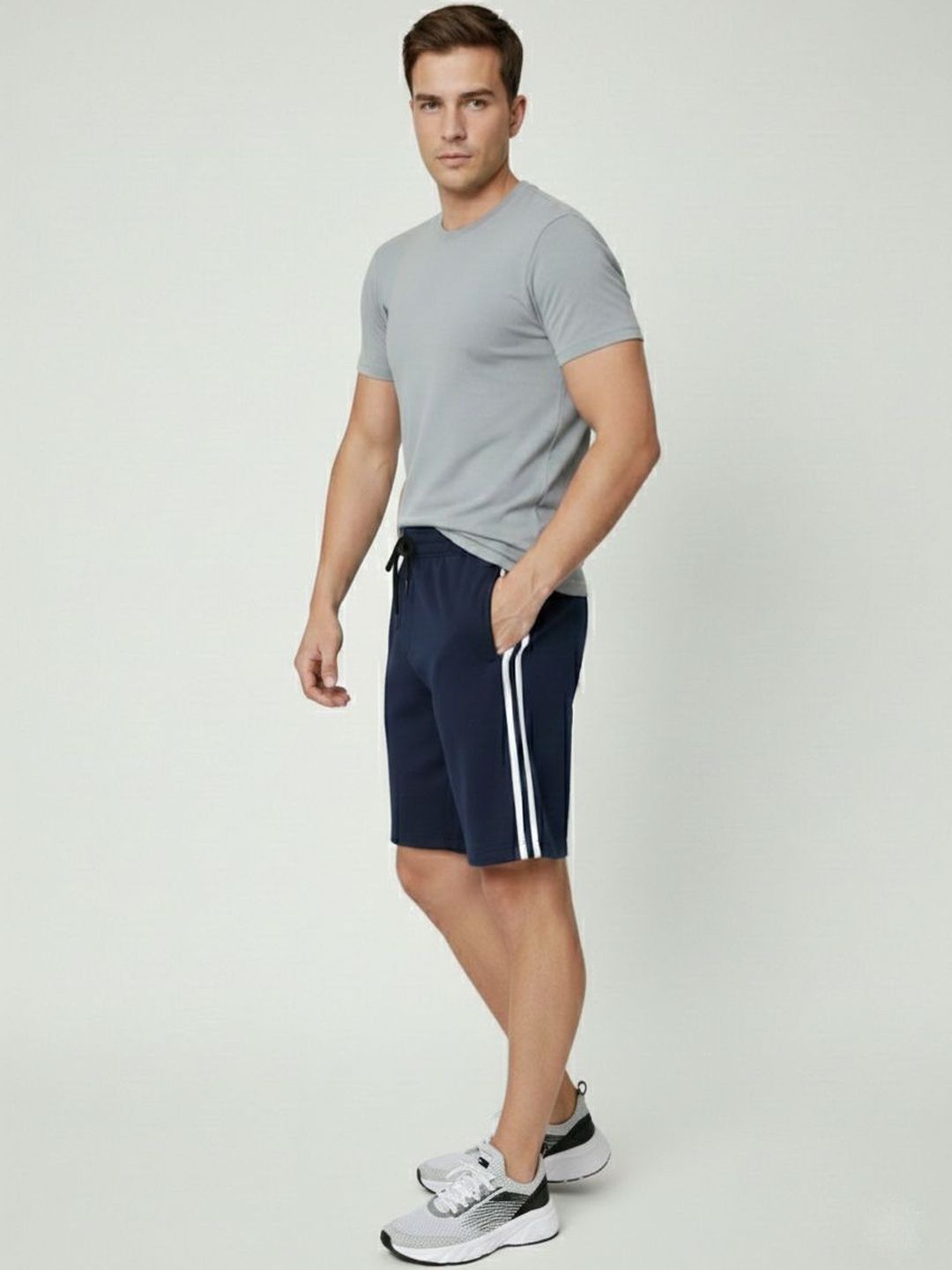 Moda Rapido Men Striped Low-Rise Technology Shorts-picture-33