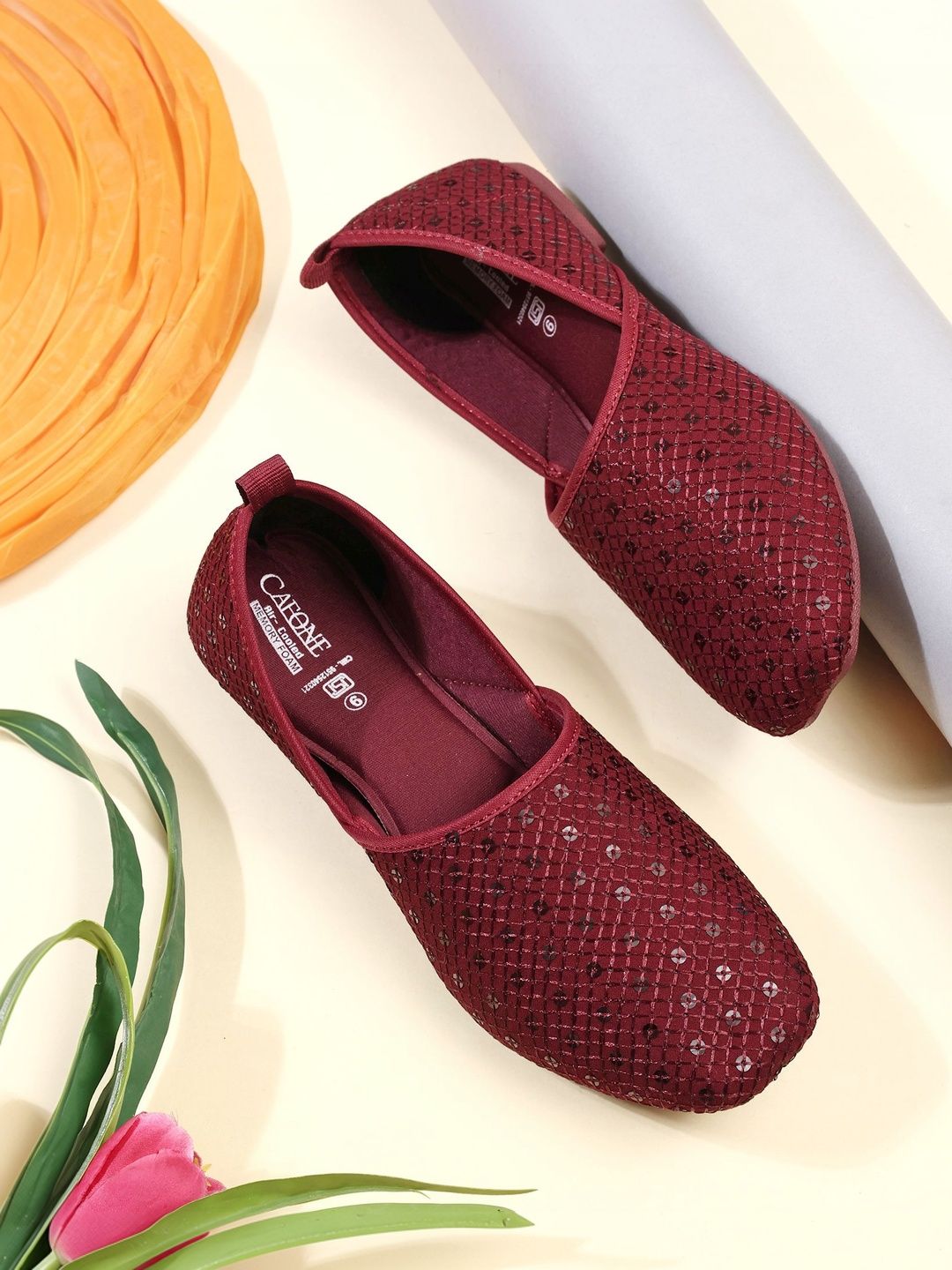 CAFONE Footwear Women Embroidered Mojaris-image-14