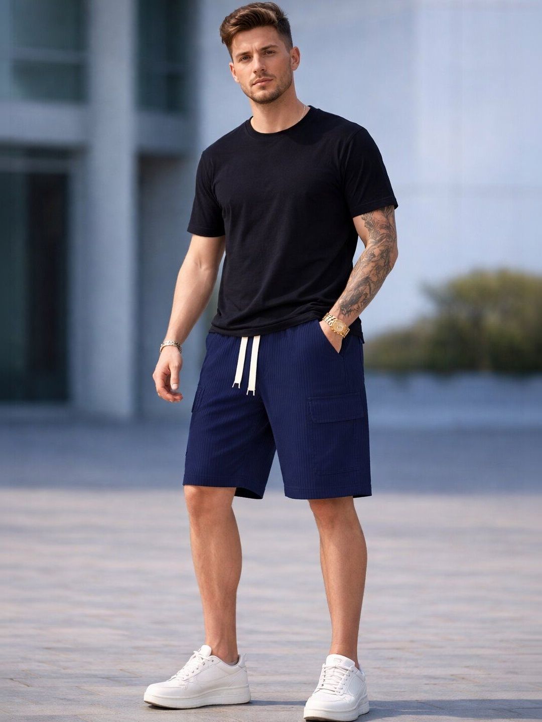 SWADESI STUFF Men Cargo Shorts-picture-11