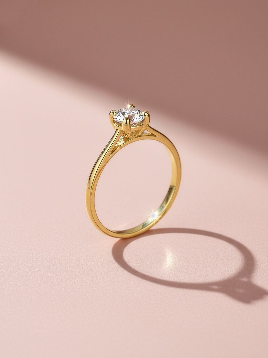 MAEJOY Solitaire Lab grown diamond 92.5 Sterling Silver 18KT Gold plated everyday ring-image-4