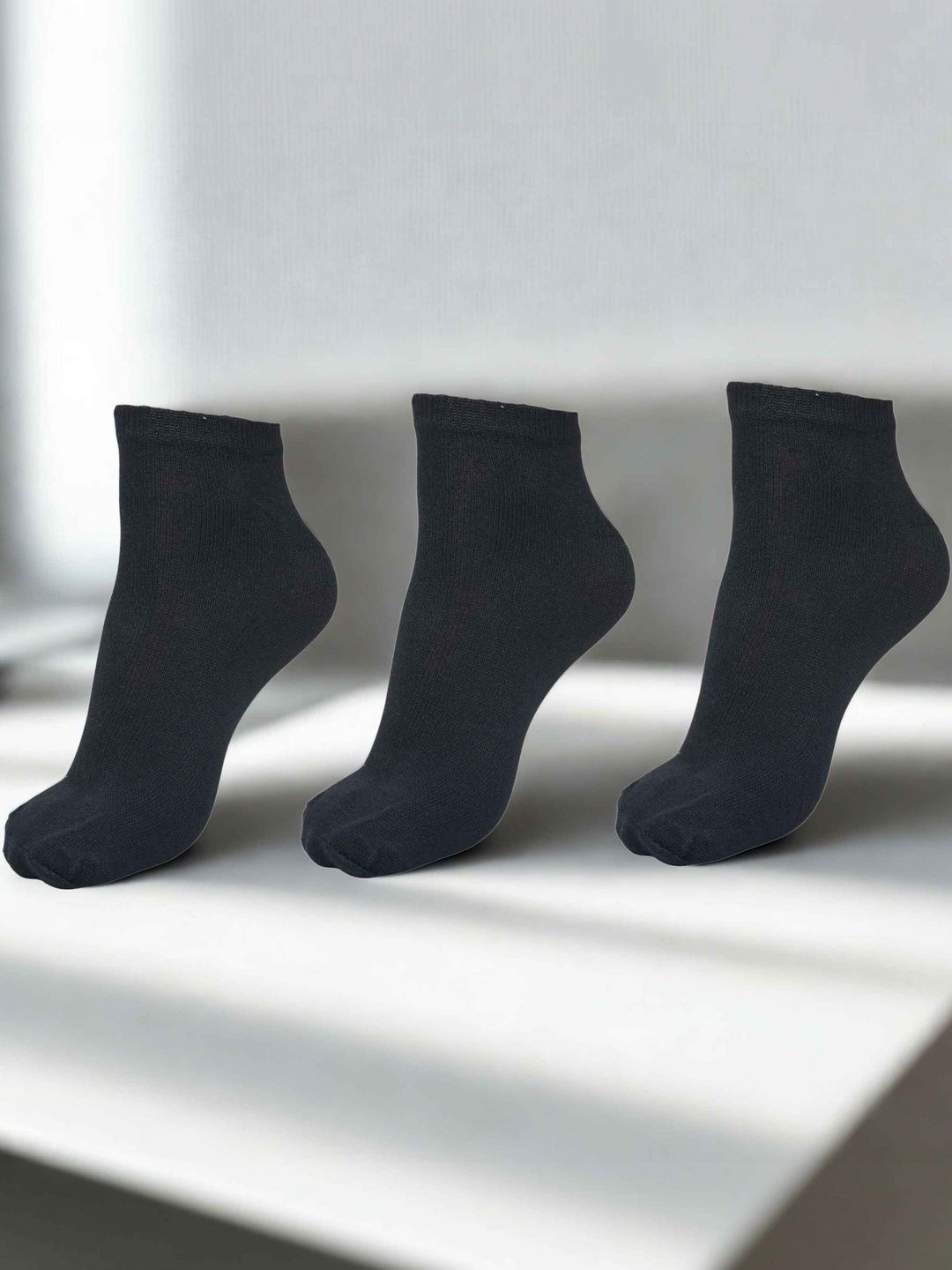 MJE Men Pack of 3 Cotton Blend Above Ankle Socks-image-6
