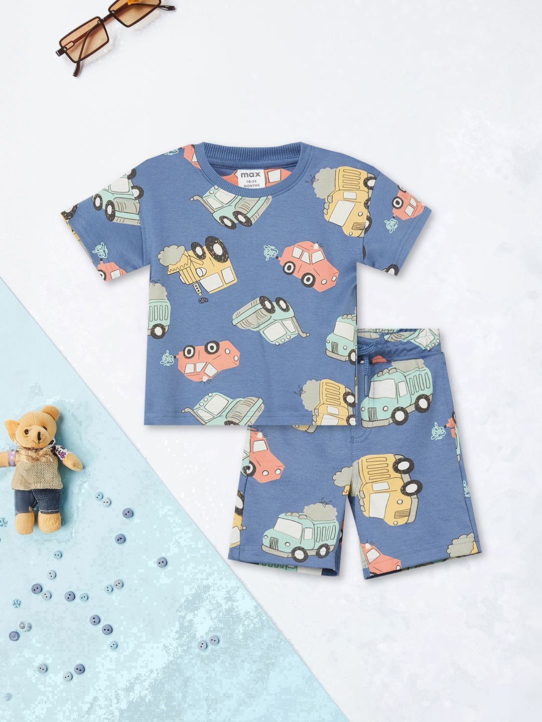 max Boys Printed T-shirt with Shorts-picture-26