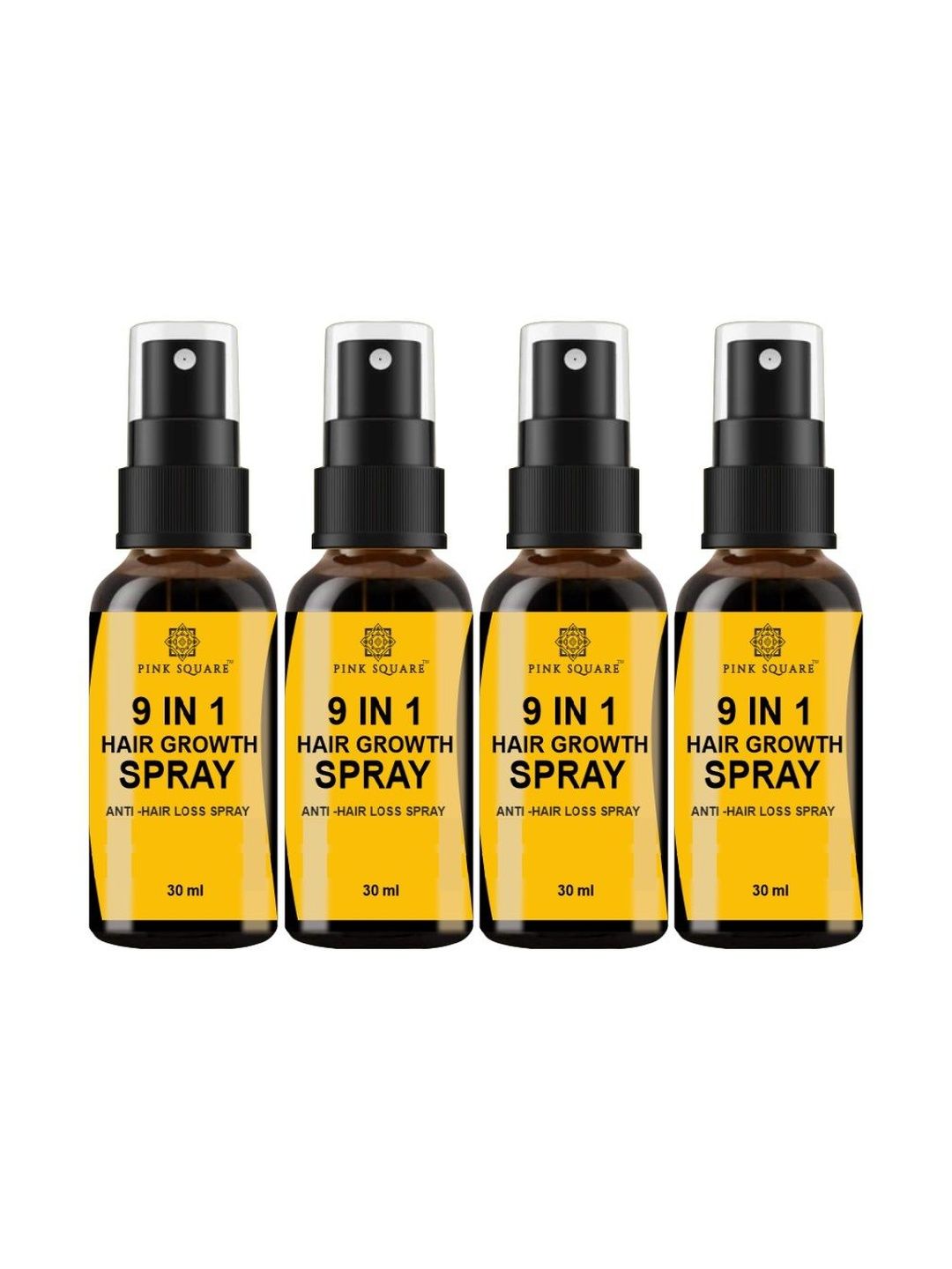 Pink Square Set Of 4 9 In 1 Hair Growth Serum Spray - 30 ml Each-image-42