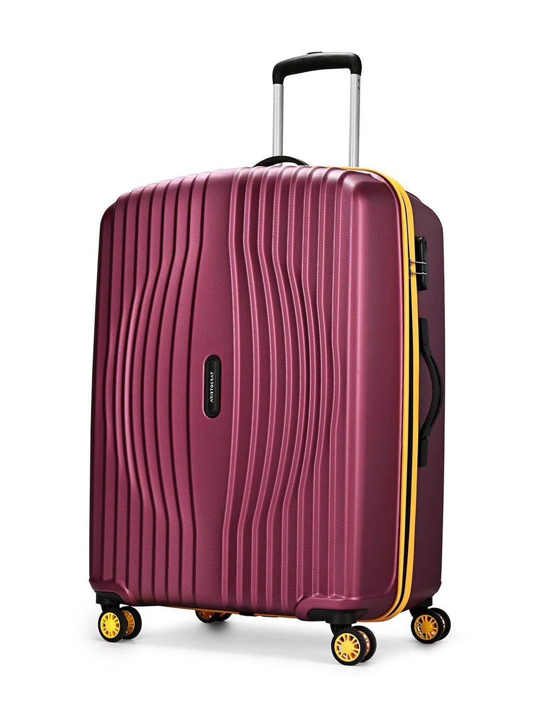 Aristocrat Vortex Plus Maroon Large Hard Luggage 76cm Check-in Trolley Bag with 8 Wheels-image-35